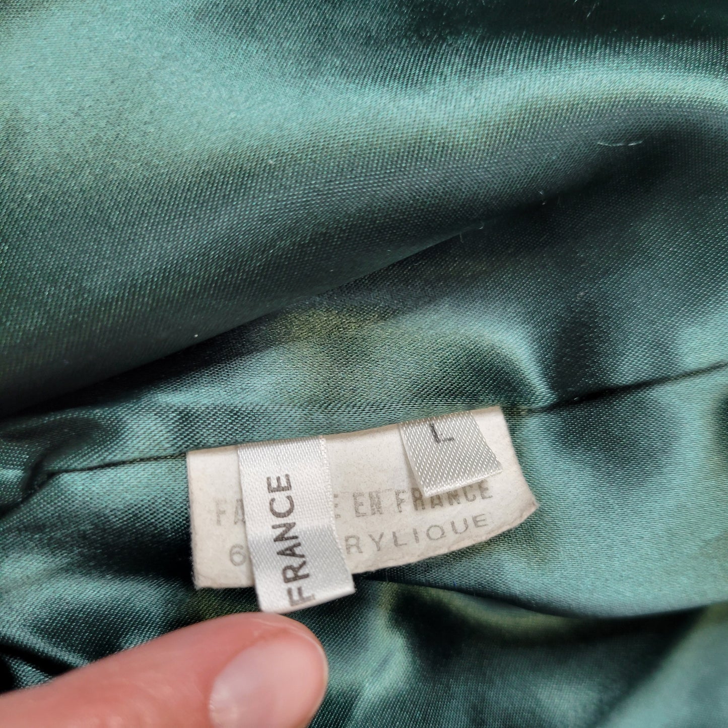 Jean Philippe Ricifriar Made in France Vintage 80s Green Faux Fur Coat - Large