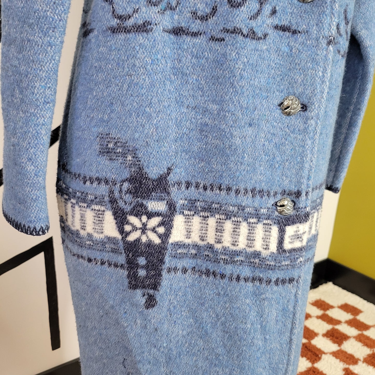 Wooded River Vintage Cowboy Long Knit Duster Jacket Made in Idaho - Small