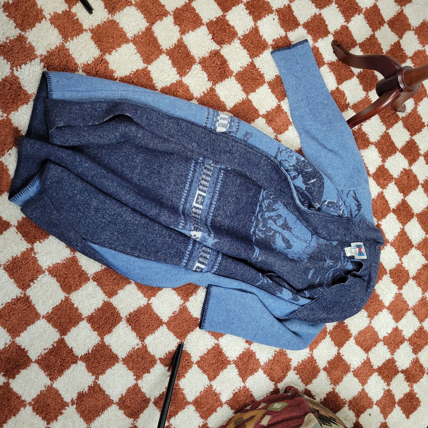 Wooded River Vintage Cowboy Long Knit Duster Jacket Made in Idaho - Small