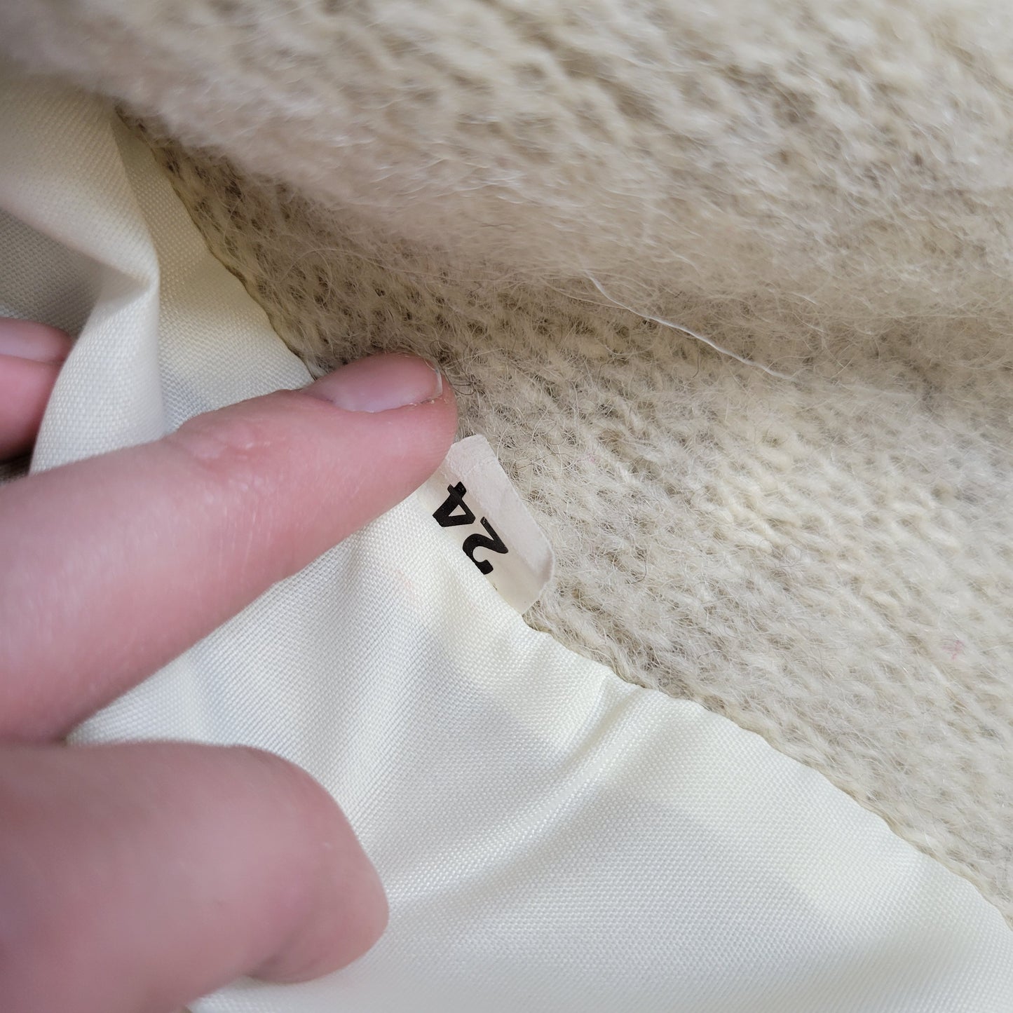 Alafoss of Iceland Vintage Fully Lined Hand Knit Wool Sweater Jacket - Large