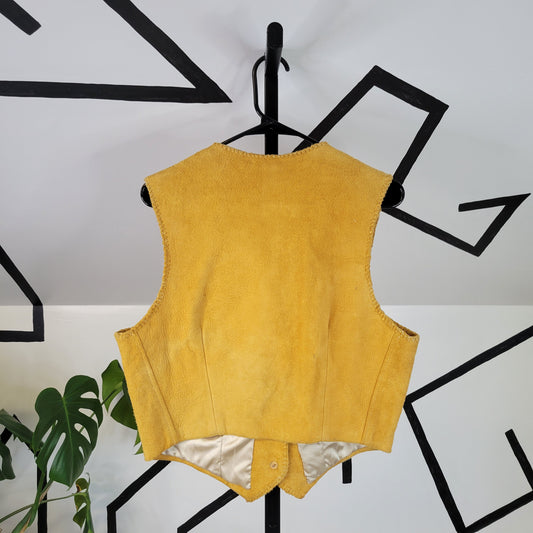 Vintage Wyoming Fur and Leather Company Genuine Suede Leather Vest - medium