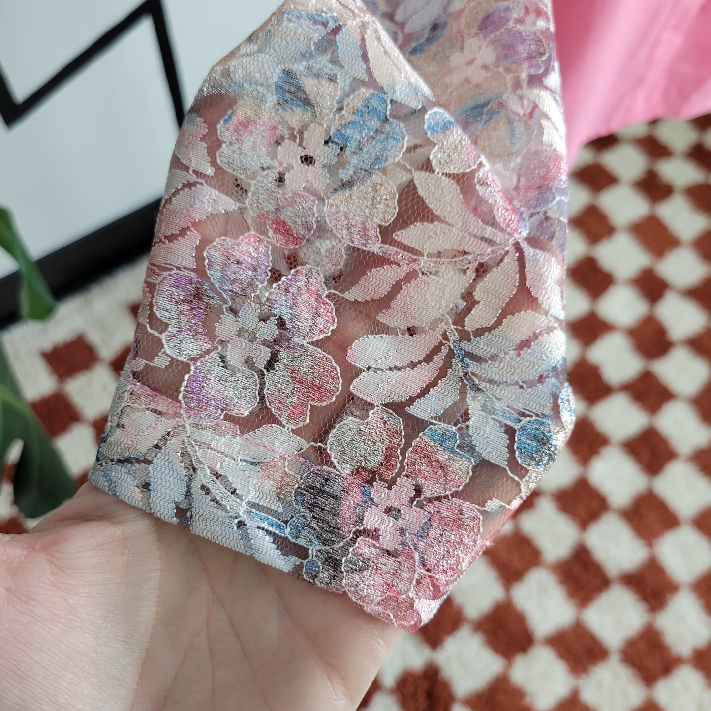 Wrangler Vintage 80s Shear Lace Yoke and Sleeves Western Top - large