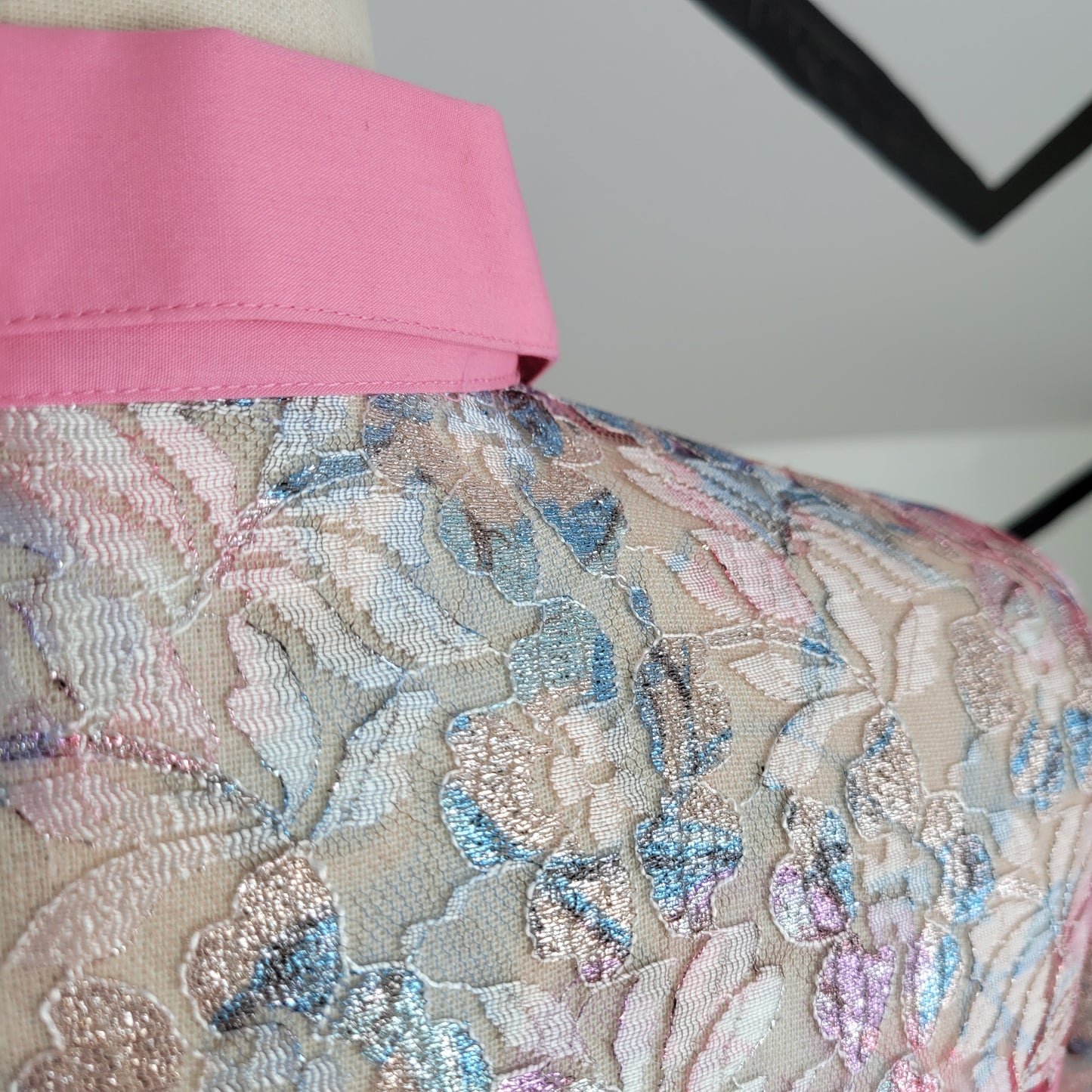 Wrangler Vintage 80s Shear Lace Yoke and Sleeves Western Top - large