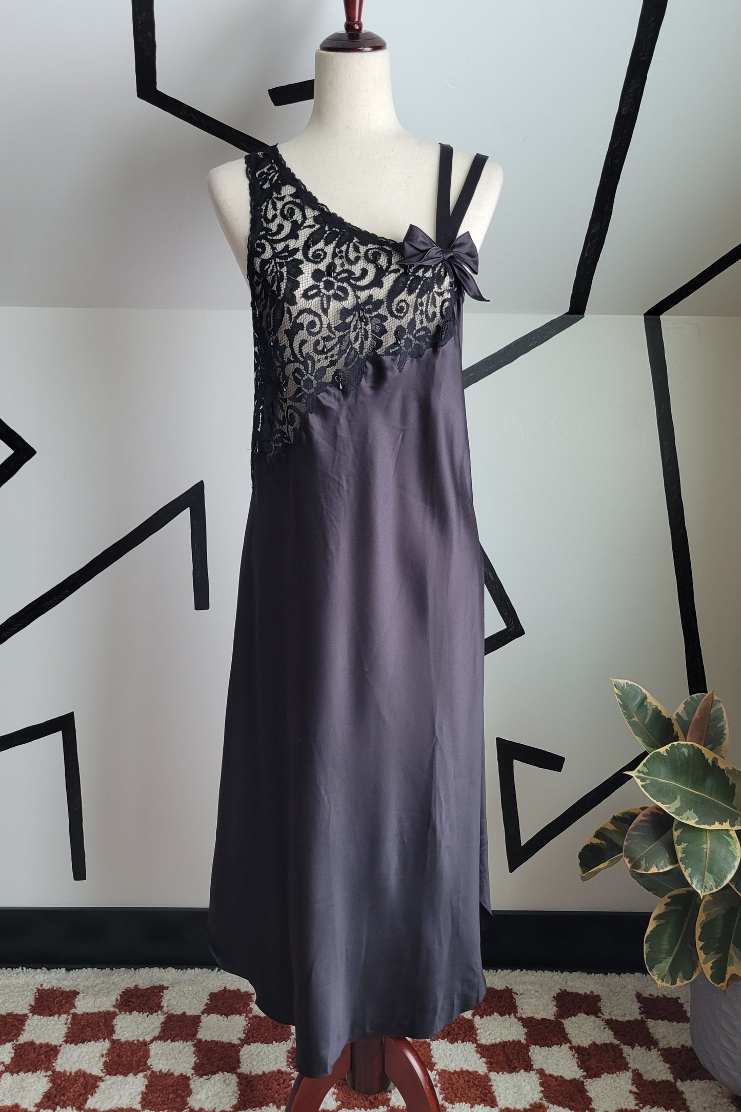 Gold Label Vintage Victoria Secret Black Slip Dress - Small