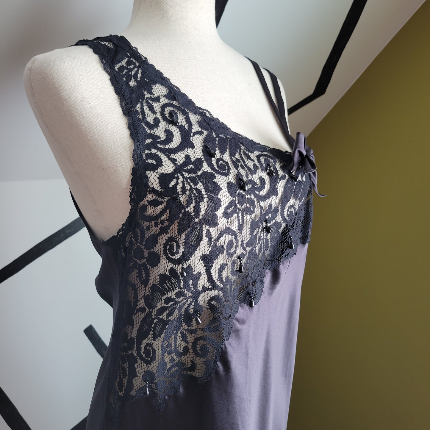 Gold Label Vintage Victoria Secret Black Slip Dress - Small