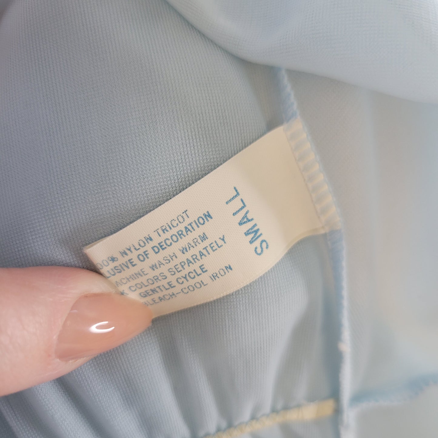 Kayser Vintage 60s Light Blue Center Button Duster Night Gown - Small