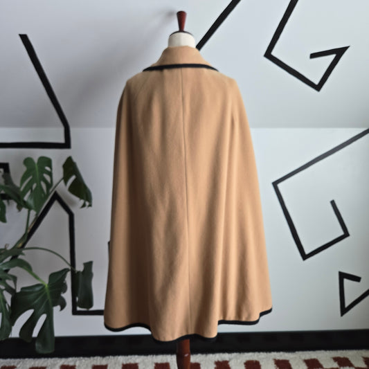 Penguin Fashions 1960s Vintage Button Down Belted Cape Jacket