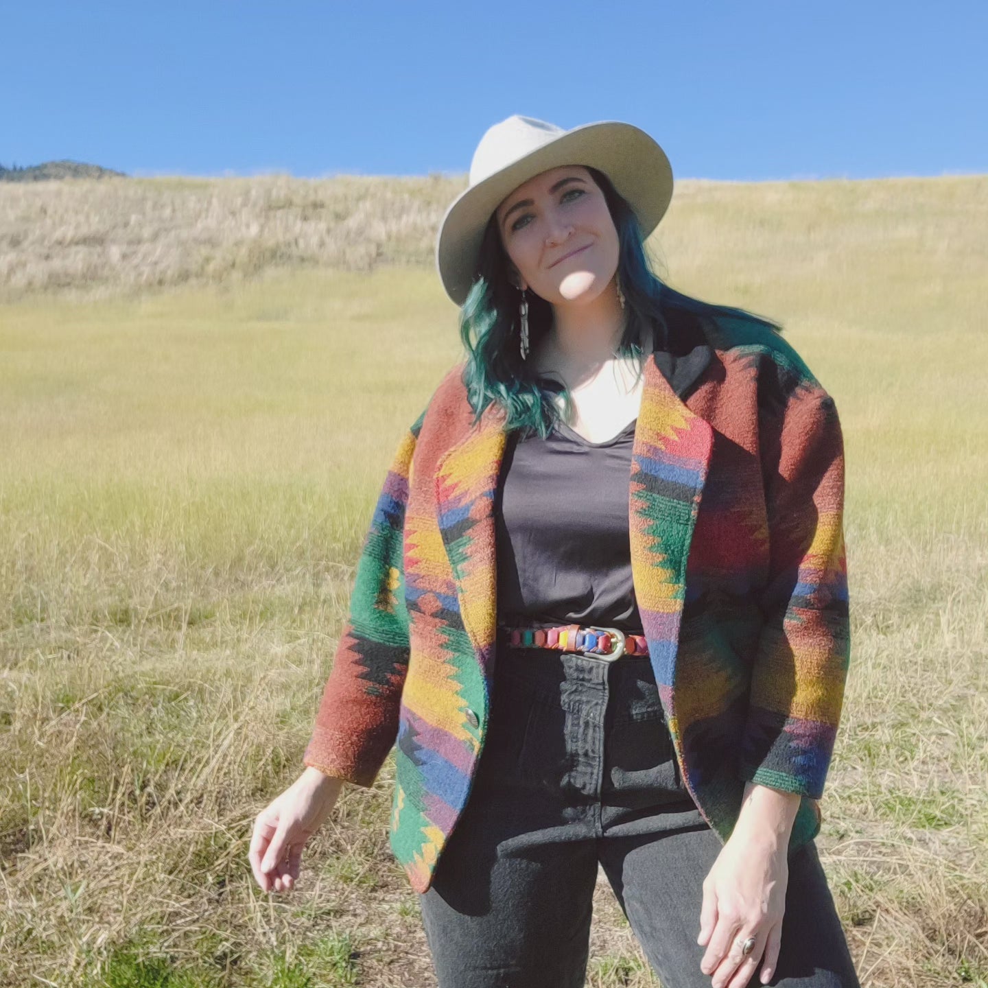 Pioneer Wear Vintage Rainbow Western Blazer - size 8