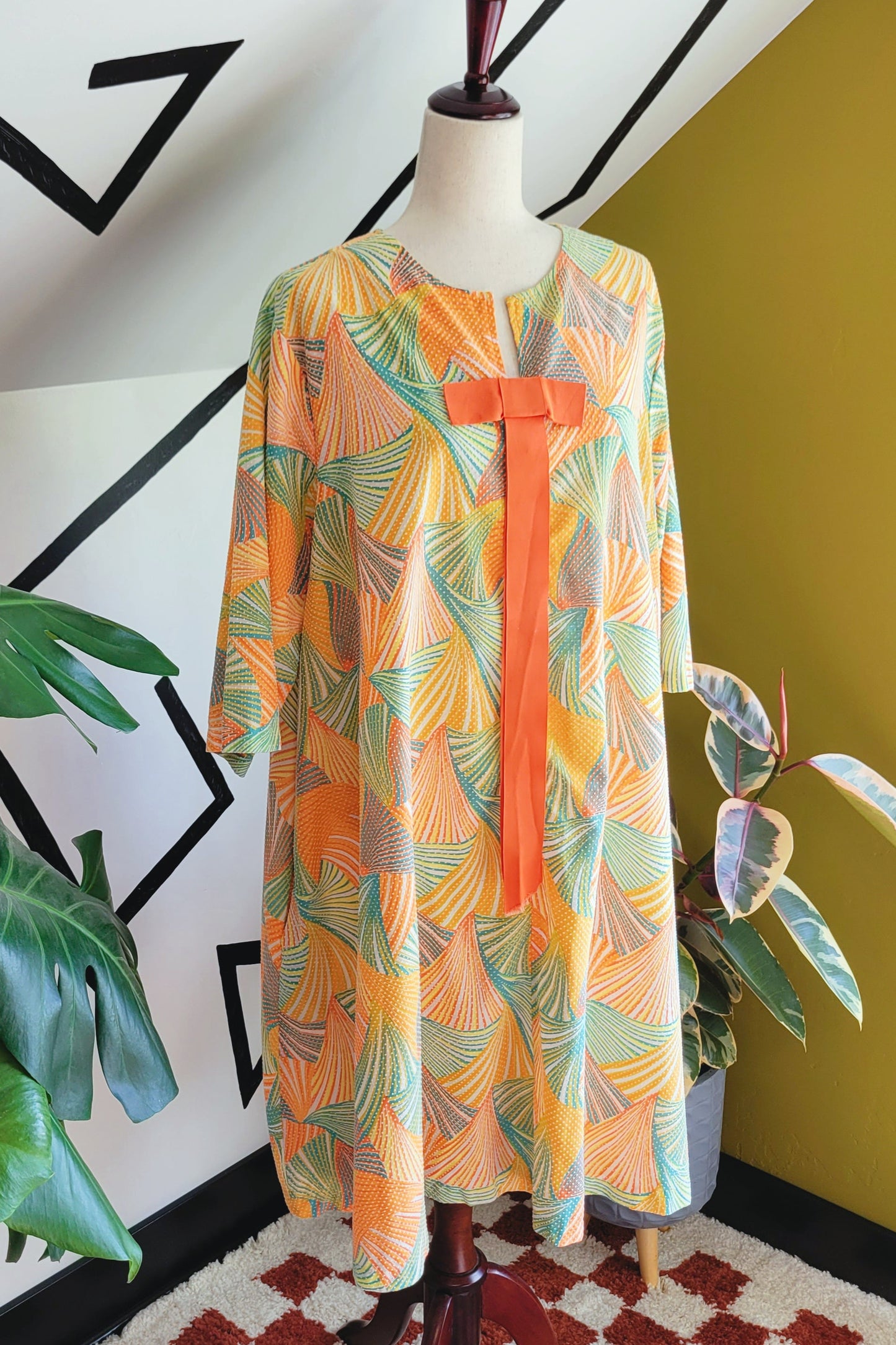 Mode O'Day 50s Union Made Retro Print Housedress - XL