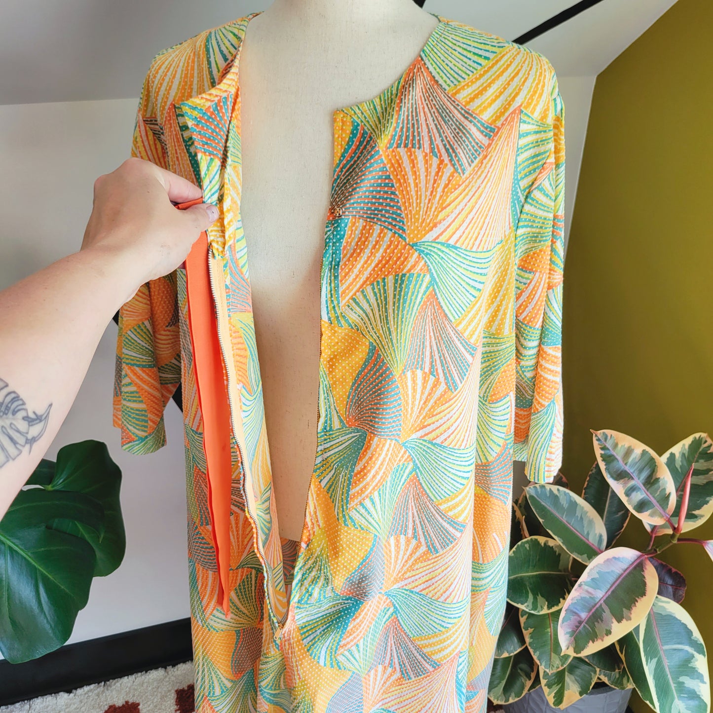 Mode O'Day 50s Union Made Retro Print Housedress - XL