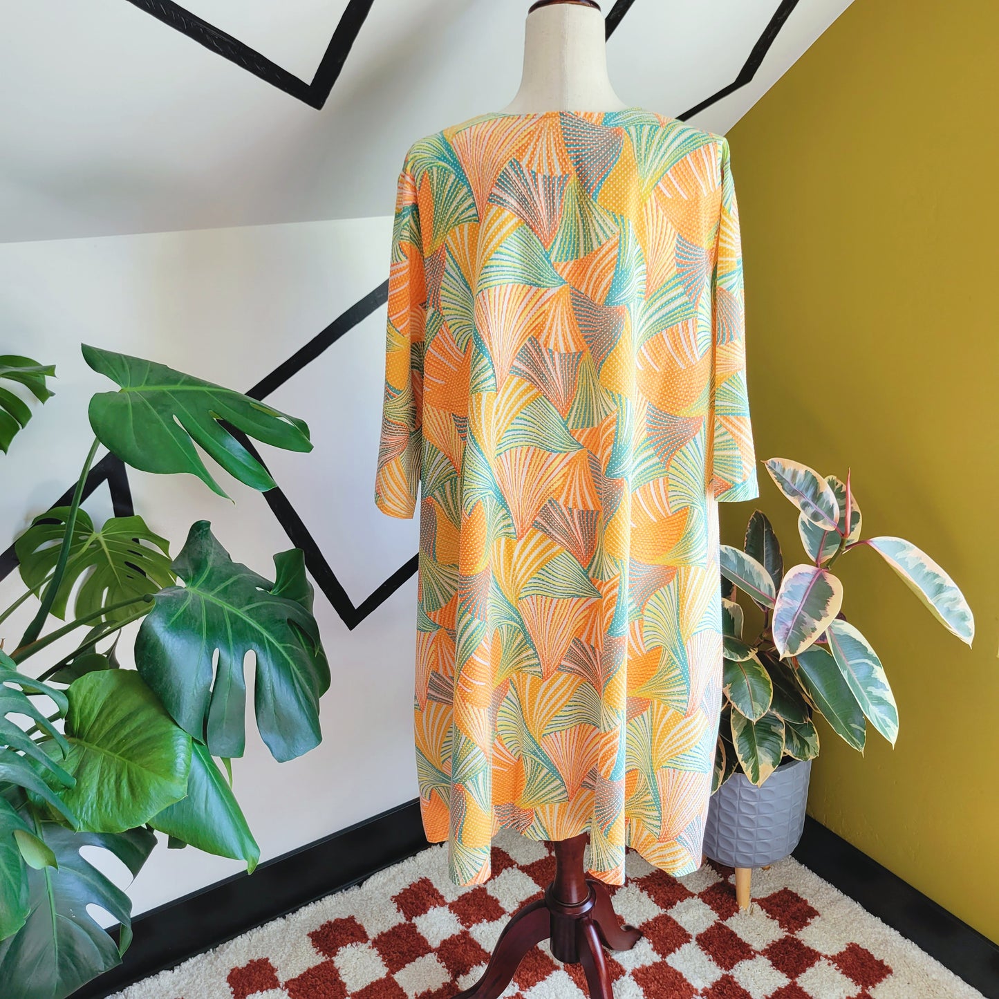 Mode O'Day 50s Union Made Retro Print Housedress - XL