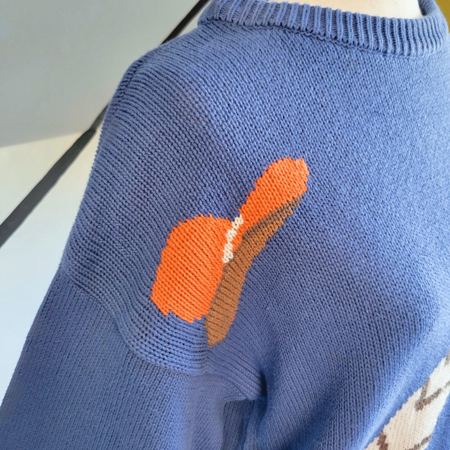 Daniel Hechter Vintage Western Cowboy Motifs Hand Knit Sweater - large