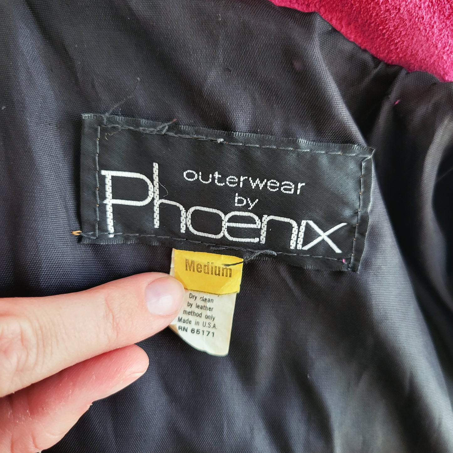 Vintage 80s Phoenix Pink Genuine Suede Leather Fringe Western Jacket - Medium