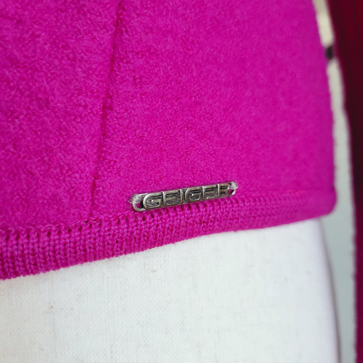 Geiger Vintage Wool Cropped Blazer with Velvet Trim - medium