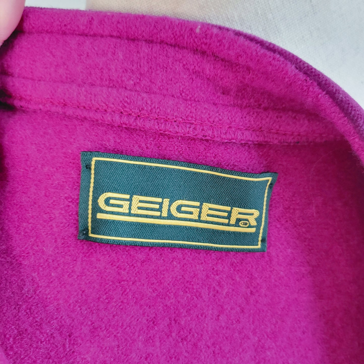 Geiger Vintage Wool Cropped Blazer with Velvet Trim - medium