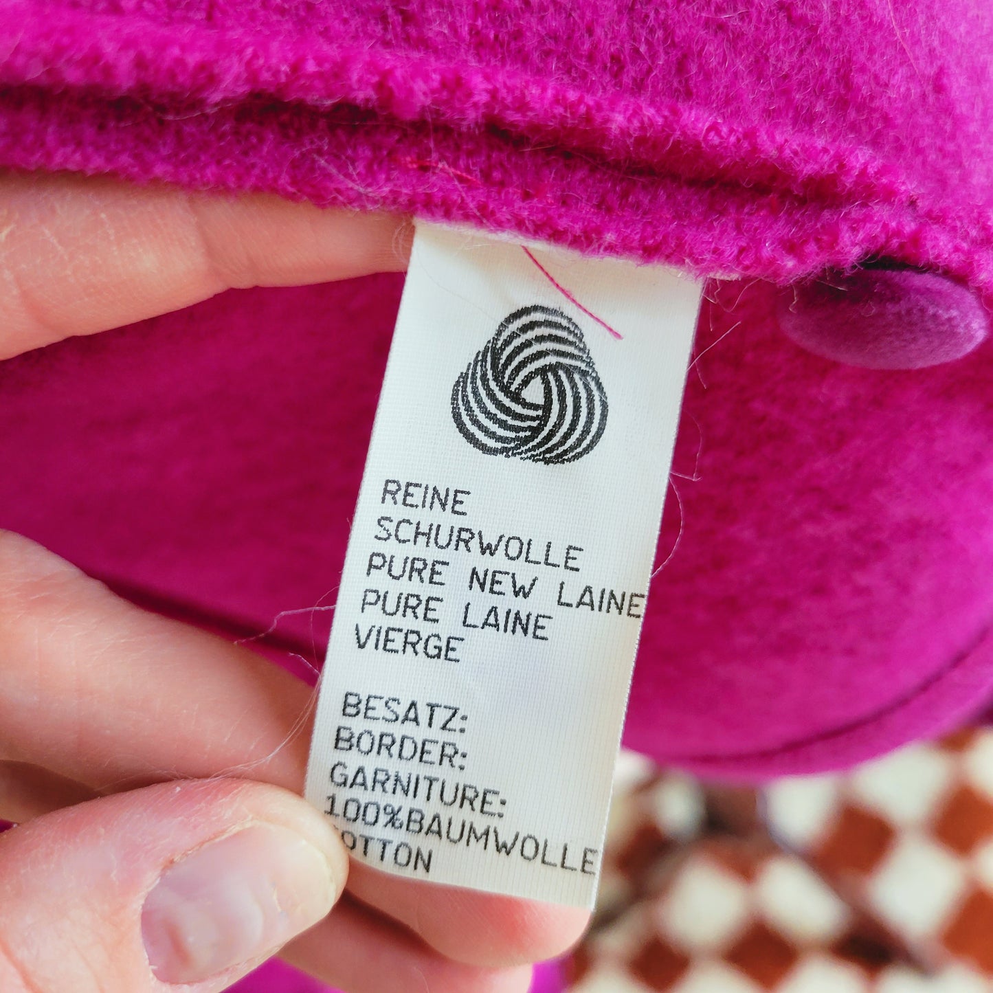 Geiger Vintage Wool Cropped Blazer with Velvet Trim - medium