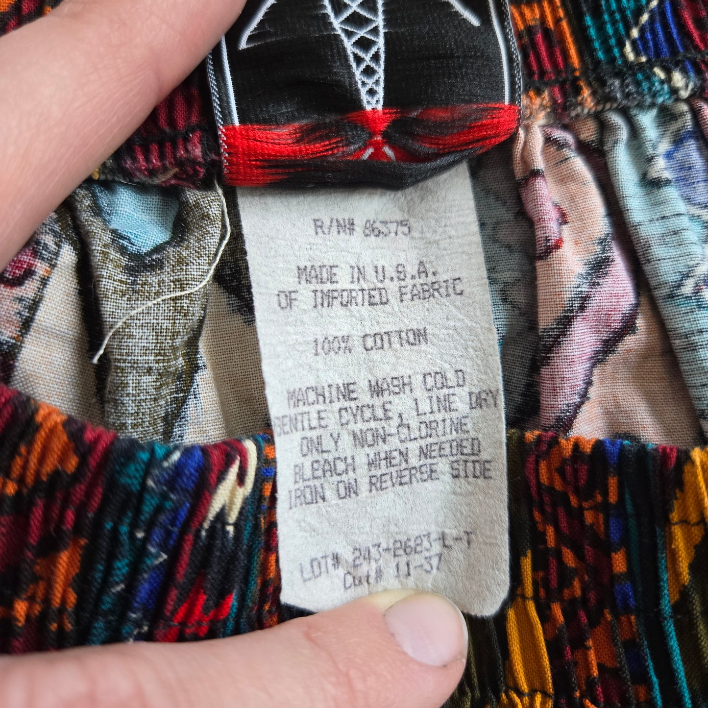 K.W.B.L. Los Angeles Vintage Western Print Cotton Tiered Skirt - medium