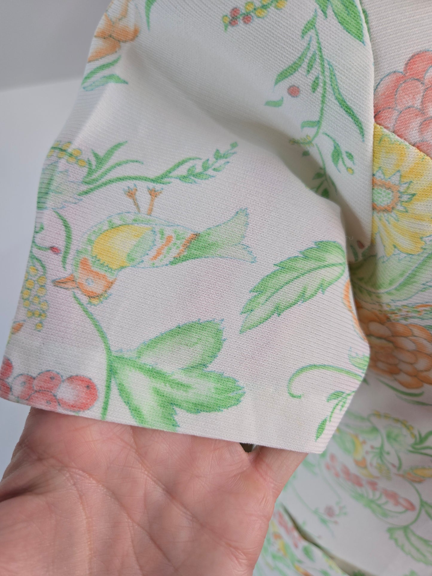 Vintage 60s Florals and Birds Housedress with Heart Zipper - small/medium
