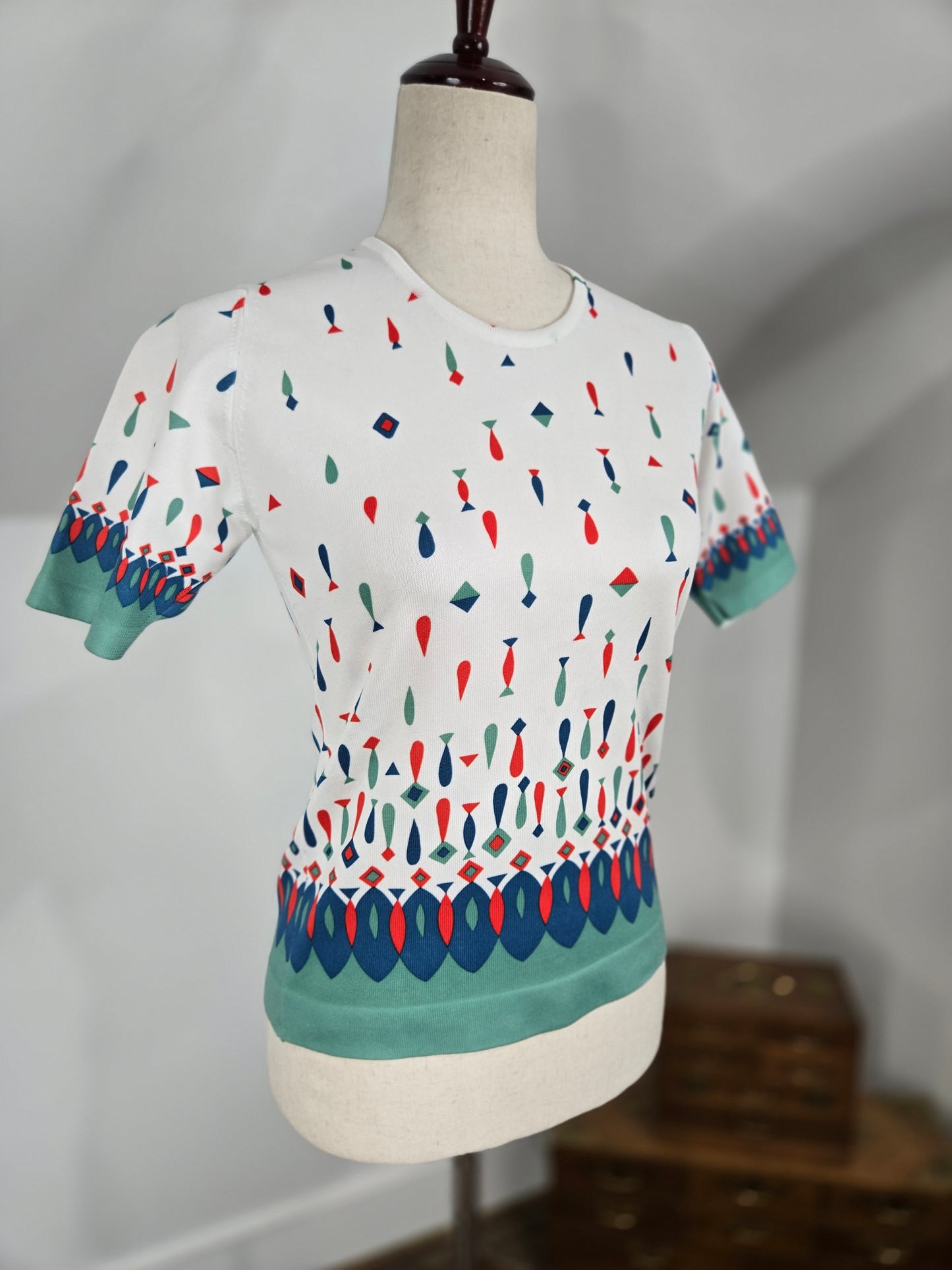 Neyret Paris Made in France Mid Century Mod Print Tee - XS/S