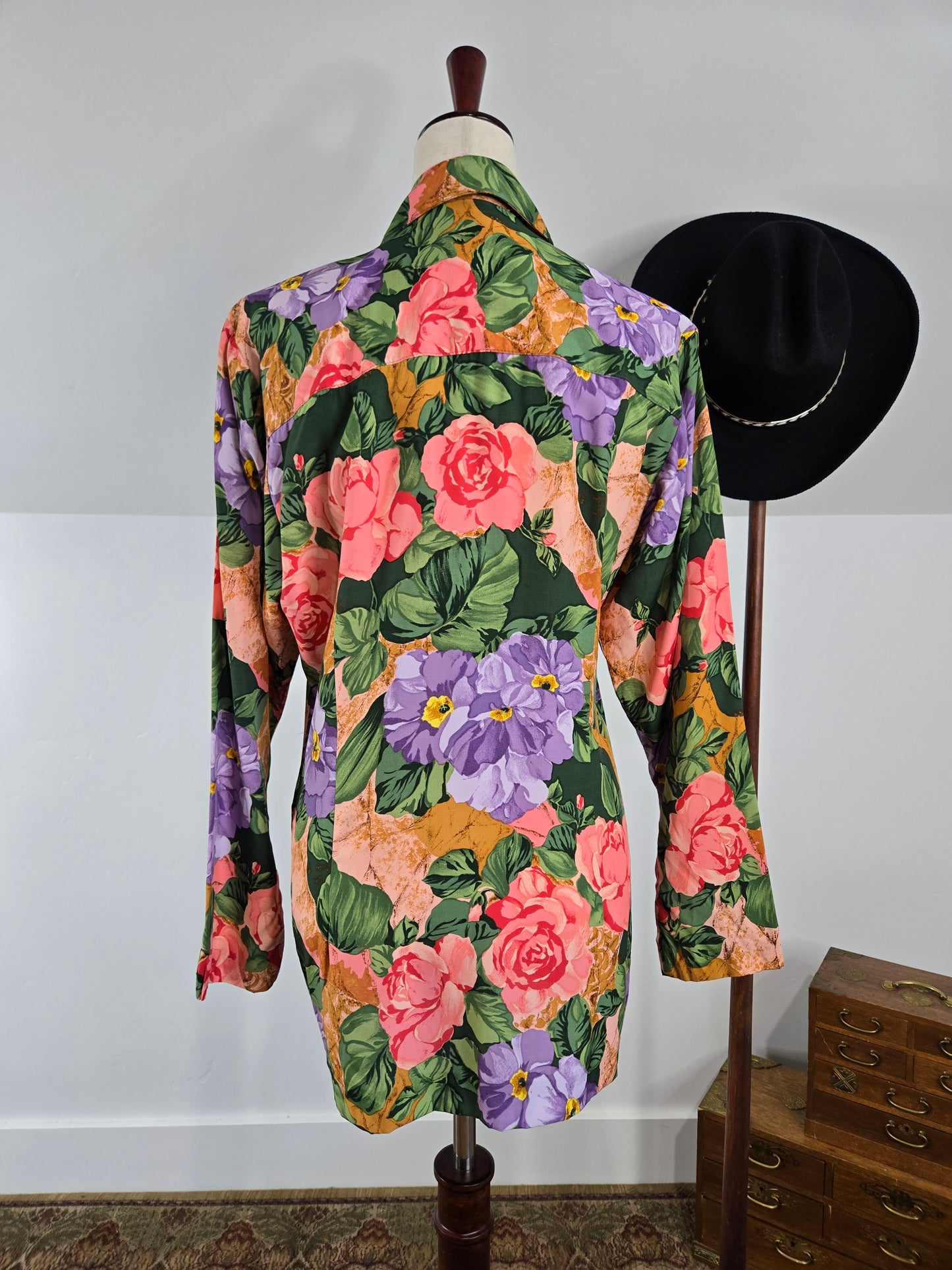 Carol Anderson Collection Vintage Floral Rayon Blazer - medium