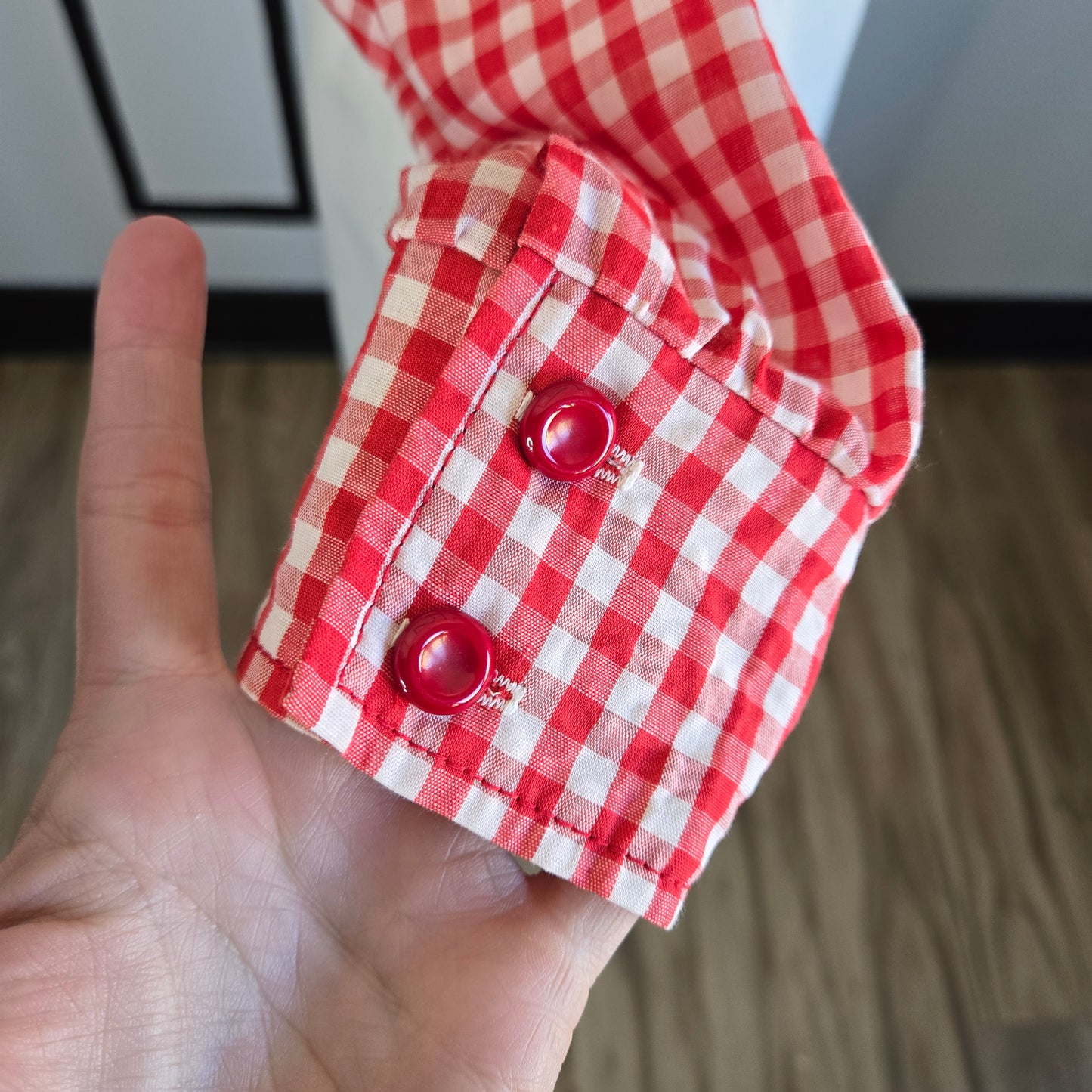 Rontini Vintage Plaid and Floral Applique Dress with Belt - Small