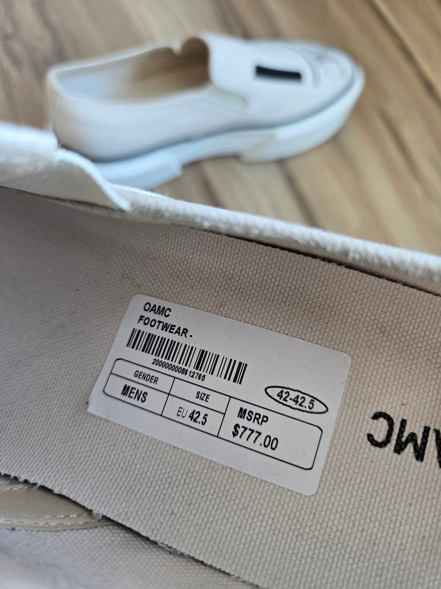 OAMC White Textile Trainers - Mens EU 42.5 / US M 9.5 / W 11