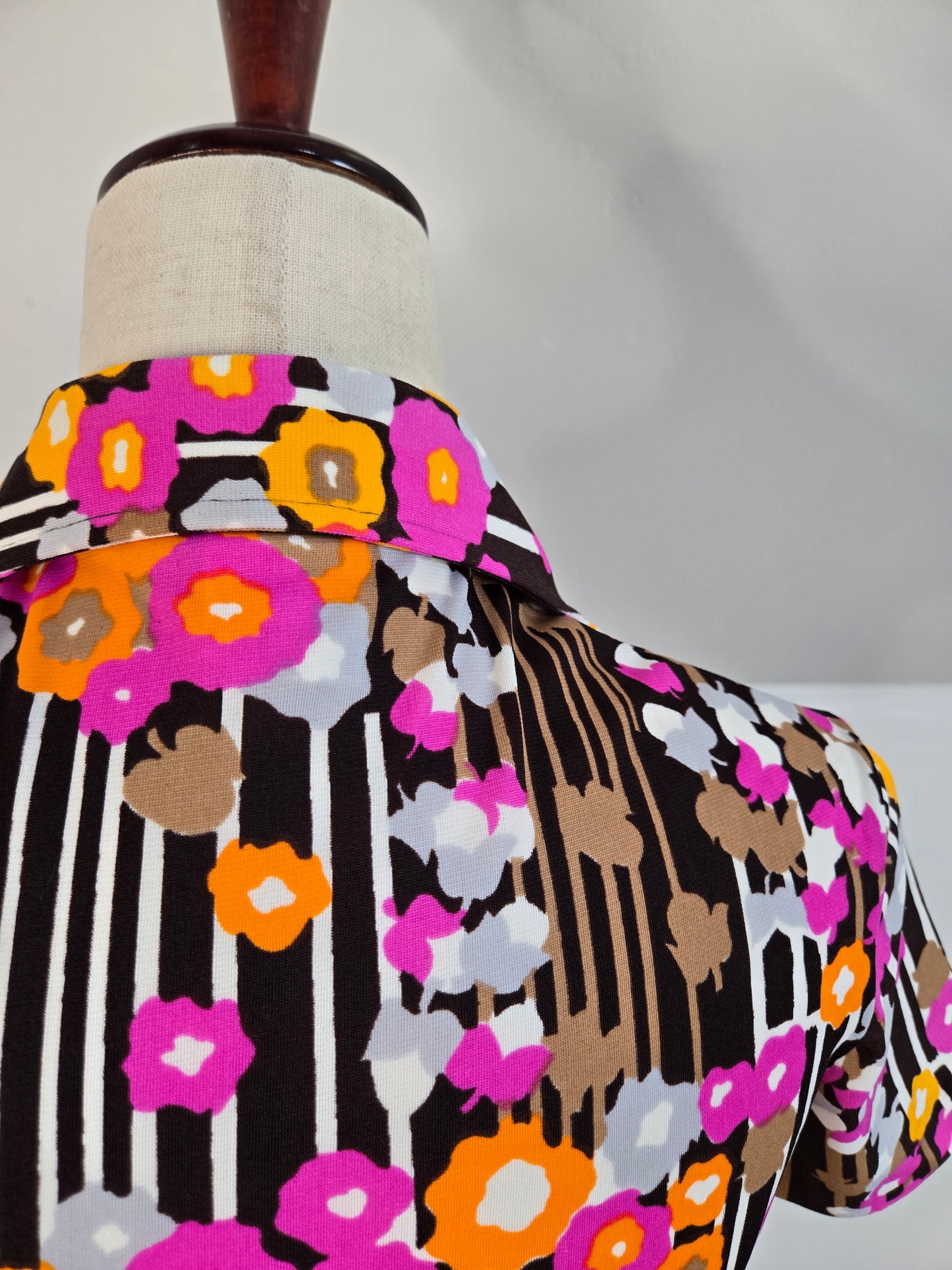 Vintage Psychedelic Print Nylon Top Made in Brazil - XS/S