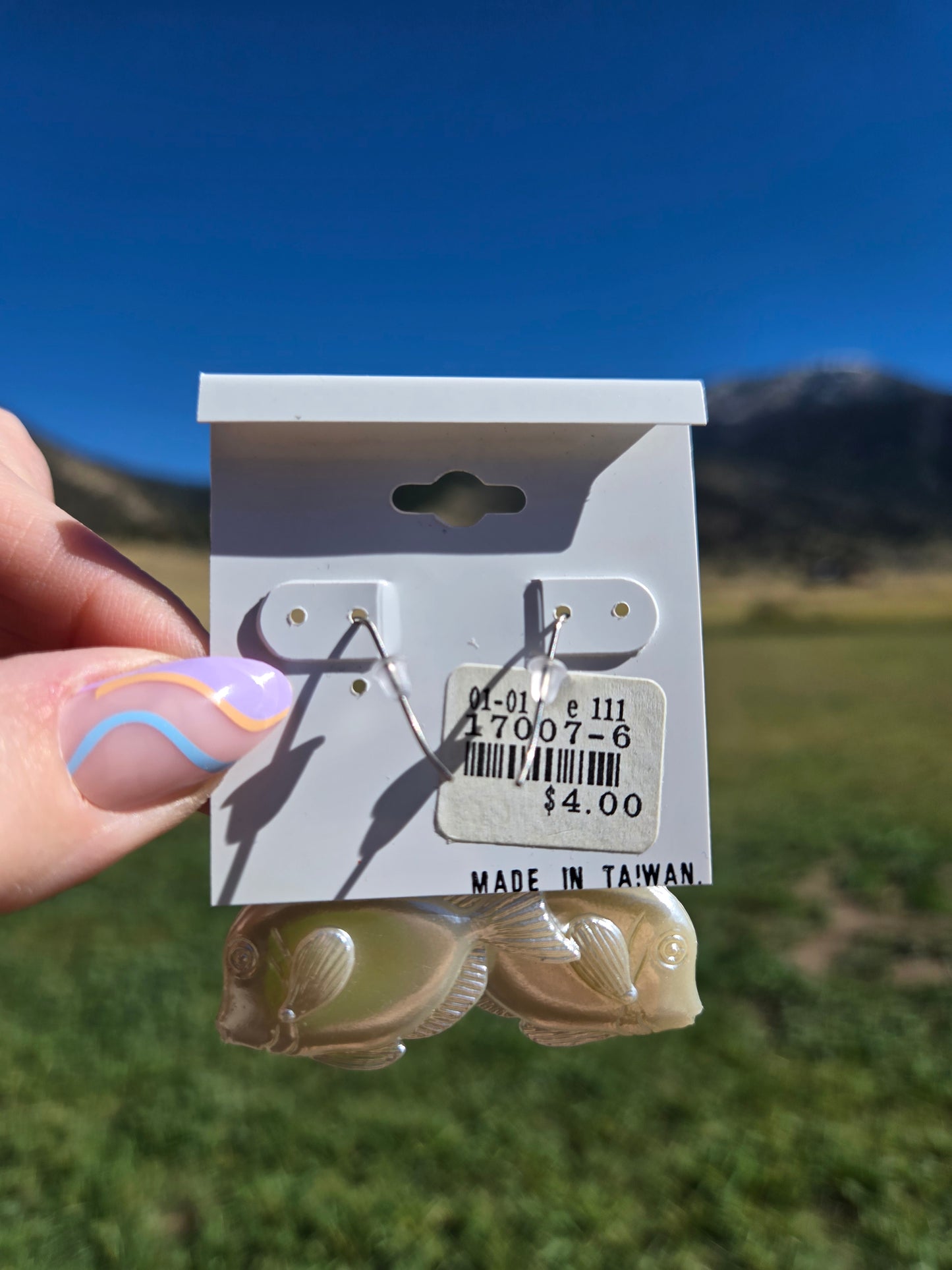 Deadstock Cara Mia Iridescent Small Tropical Fish Earrings