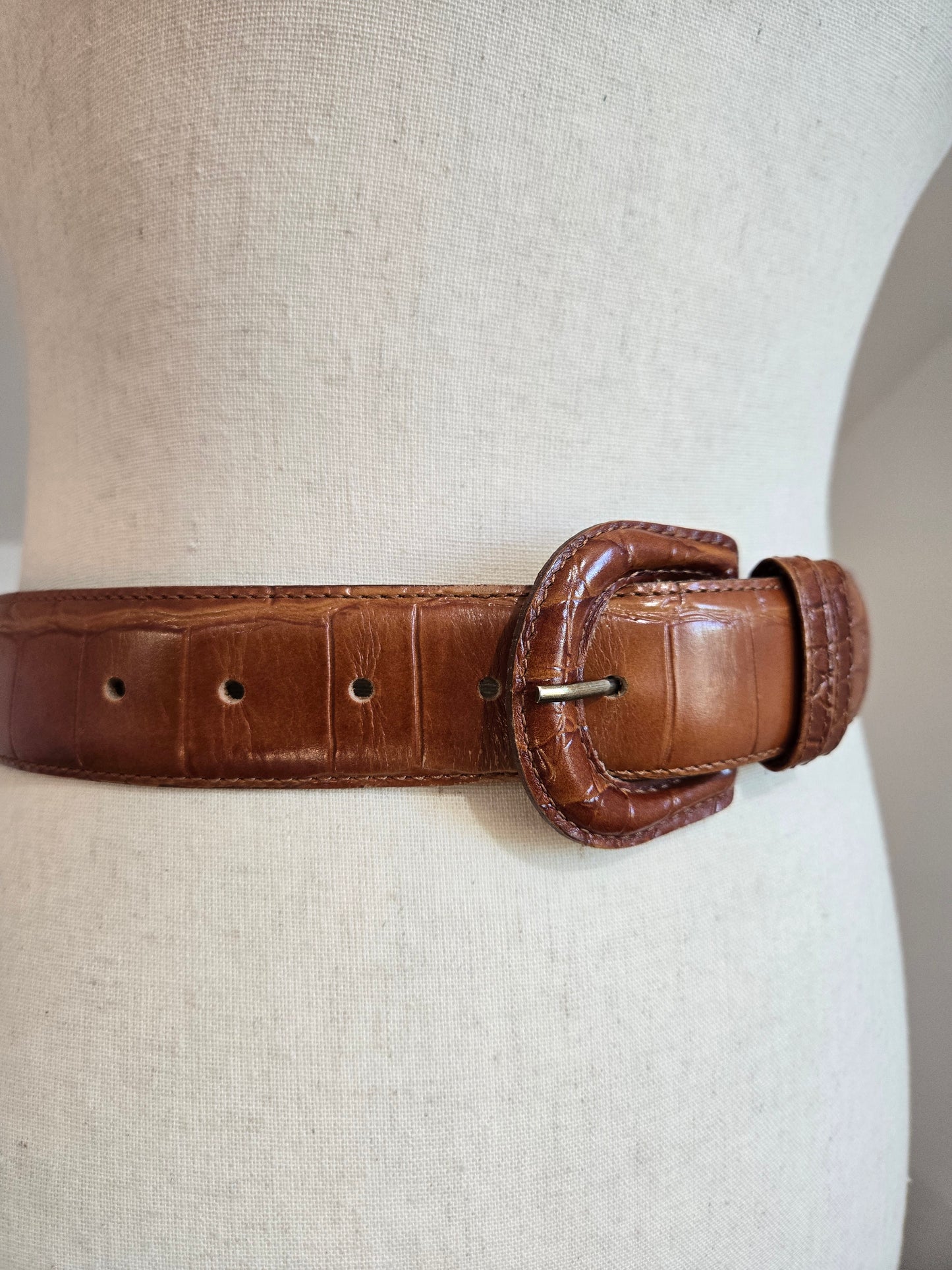 Lejon Vintage 80s Imported Alligator Leather Belt - W25-28"