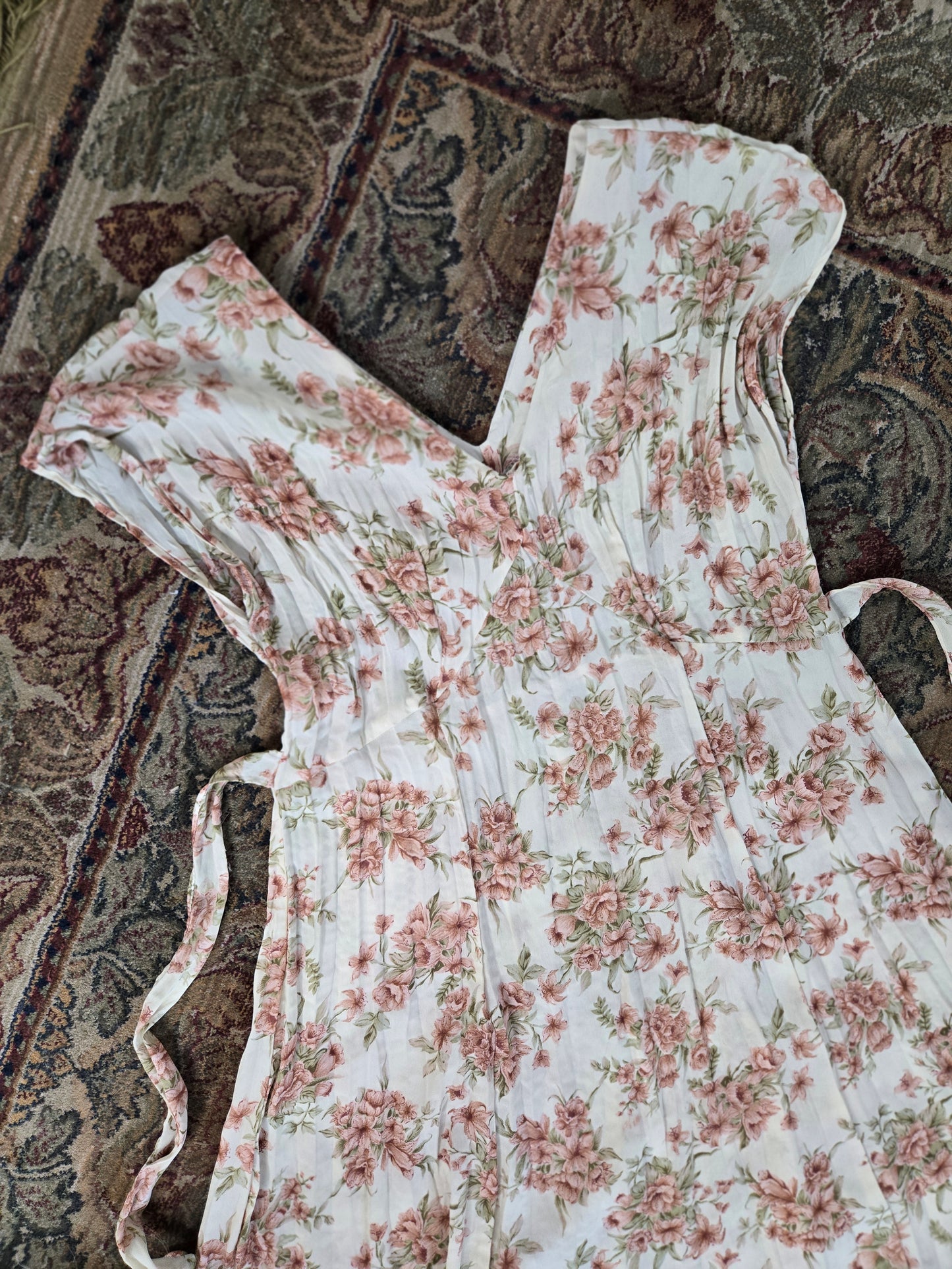 Timing USA Vintage 90s Floral Semi Shear Dress - medium