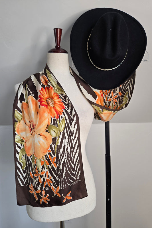 Adrienne Landau Vintage 100% Silk Scarf