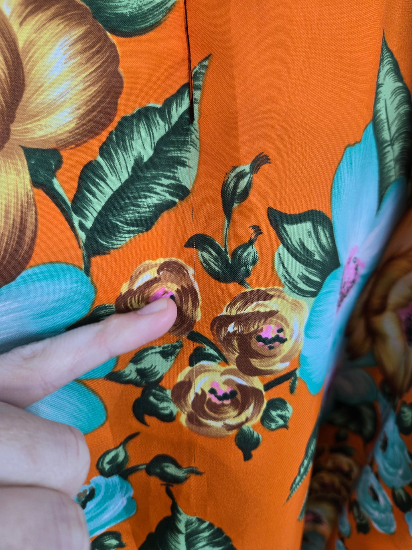 Vintage Dayglo Hawaiian Print Halftan Top - large