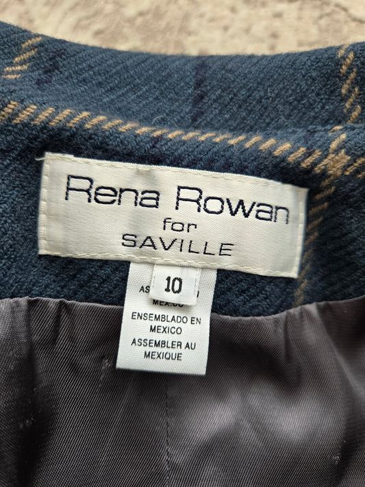 Rena Rowan for Saville Worsted Wool Dusty Blue Cropped Blazer - medium
