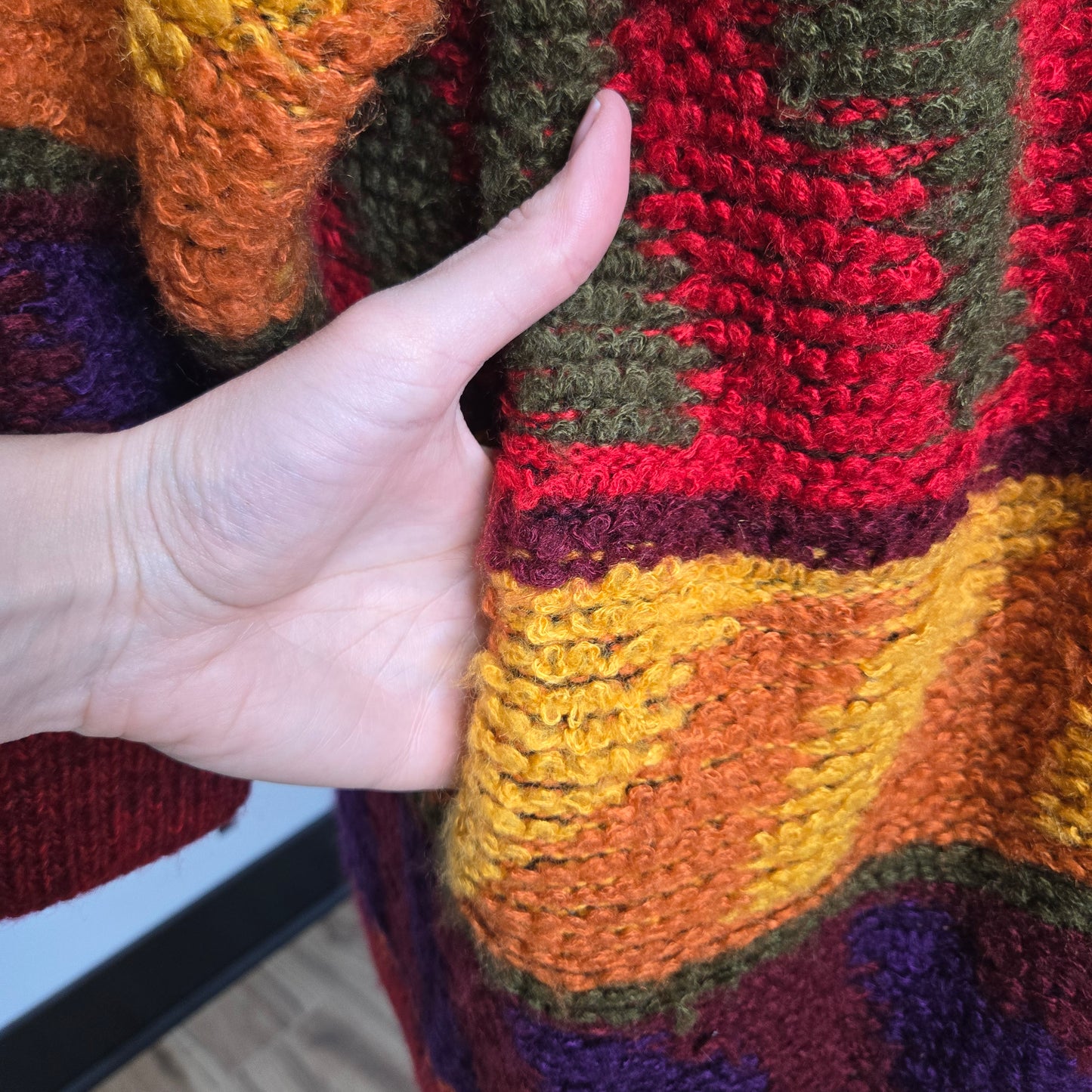 JJ Browne Vintage Funky Chunky Knit Oversized Cardigan - large