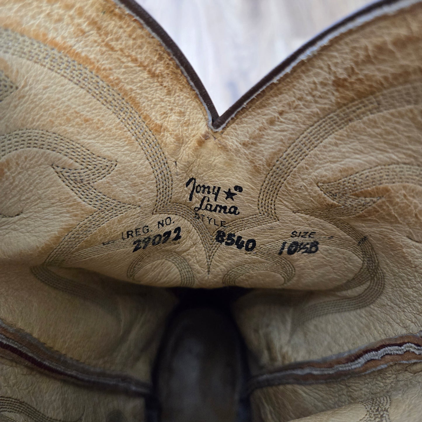 Tony Lama Vintage Teju Lizard 8540 Leather Western Boots - Size 10.5 (womens)