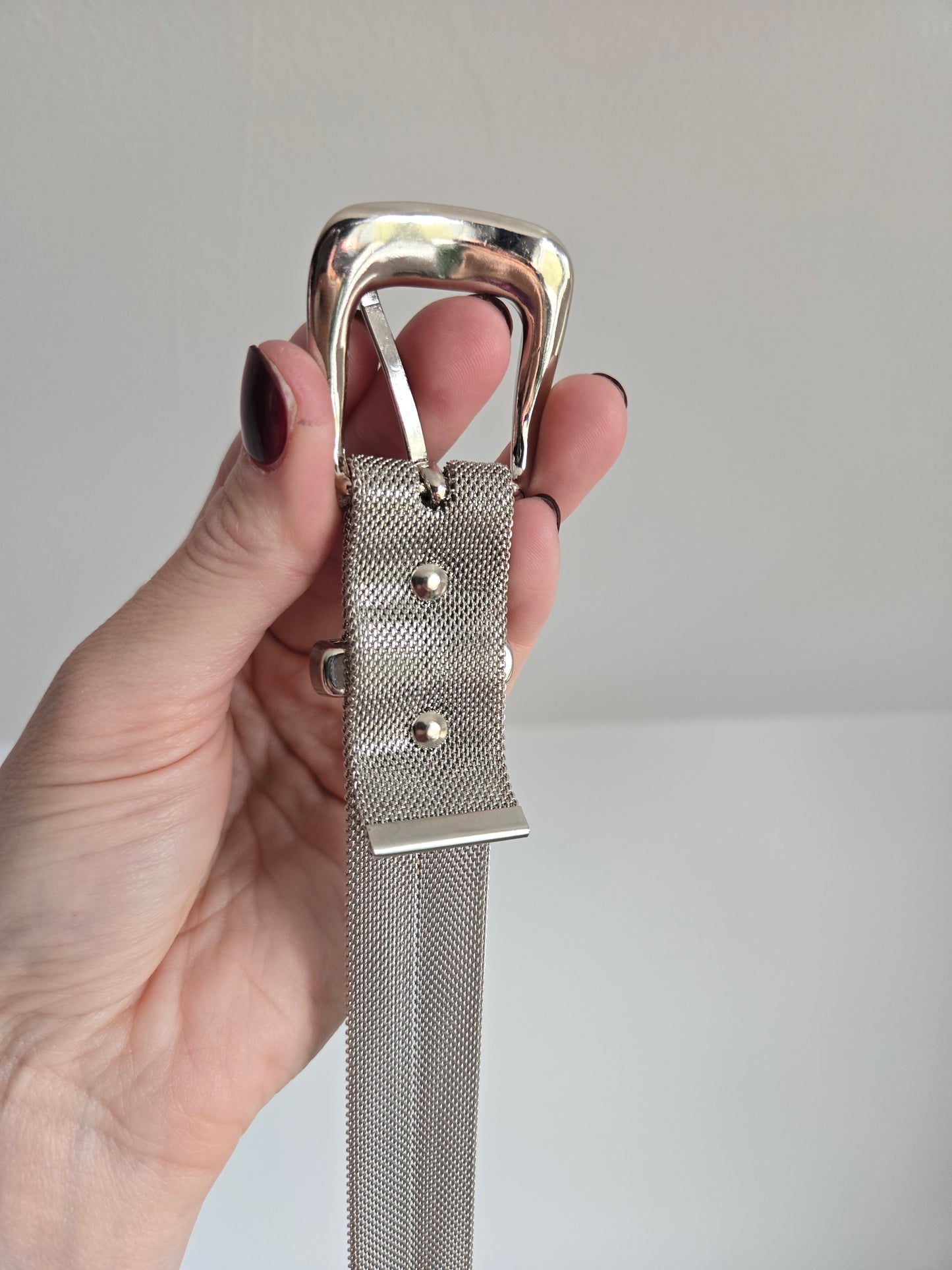High Quality Silver Mesh Belt - W29-33"