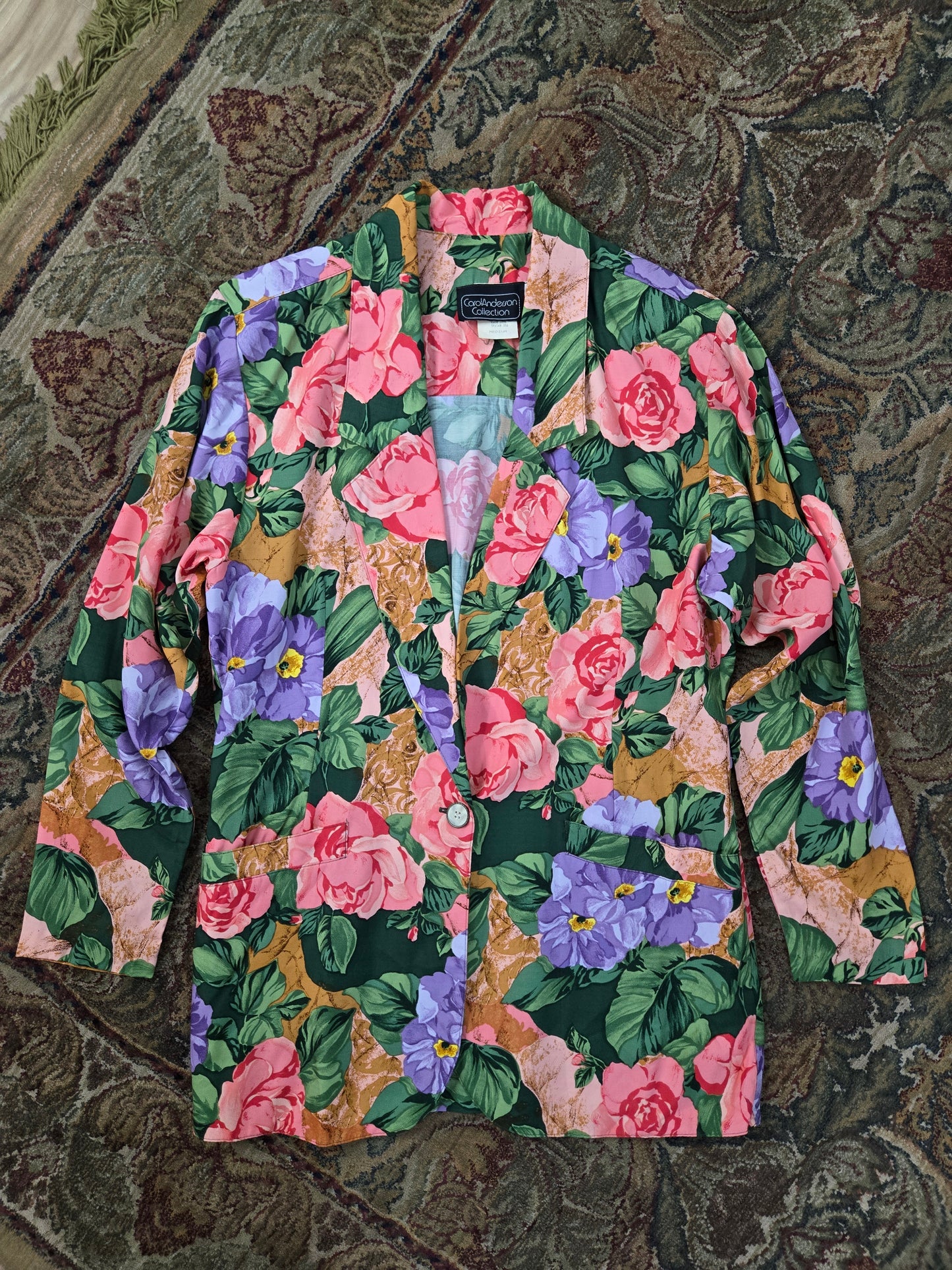 Carol Anderson Collection Vintage Floral Rayon Blazer - medium