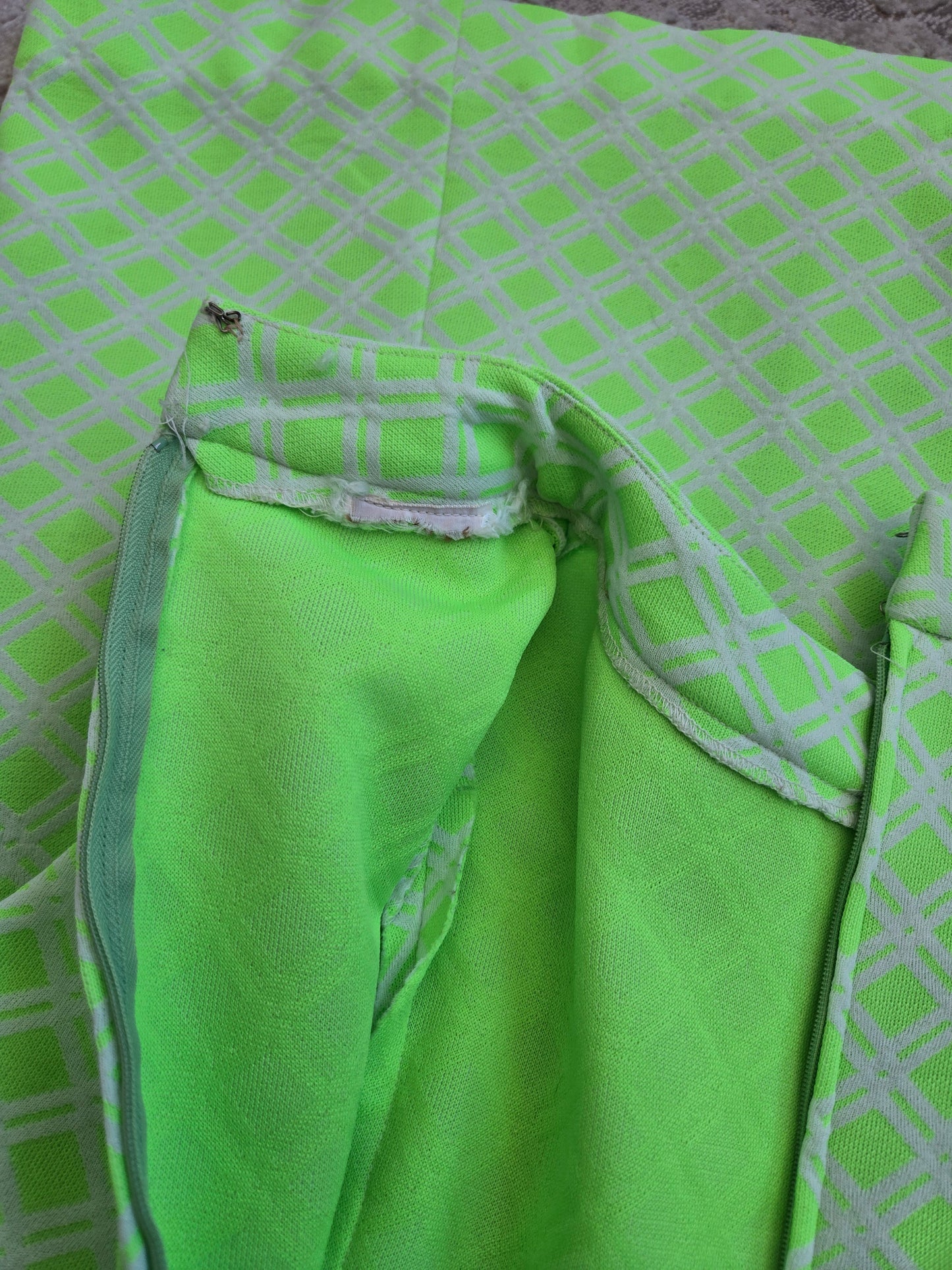 Vintage 70s Lime Green Mod Dress - S/M