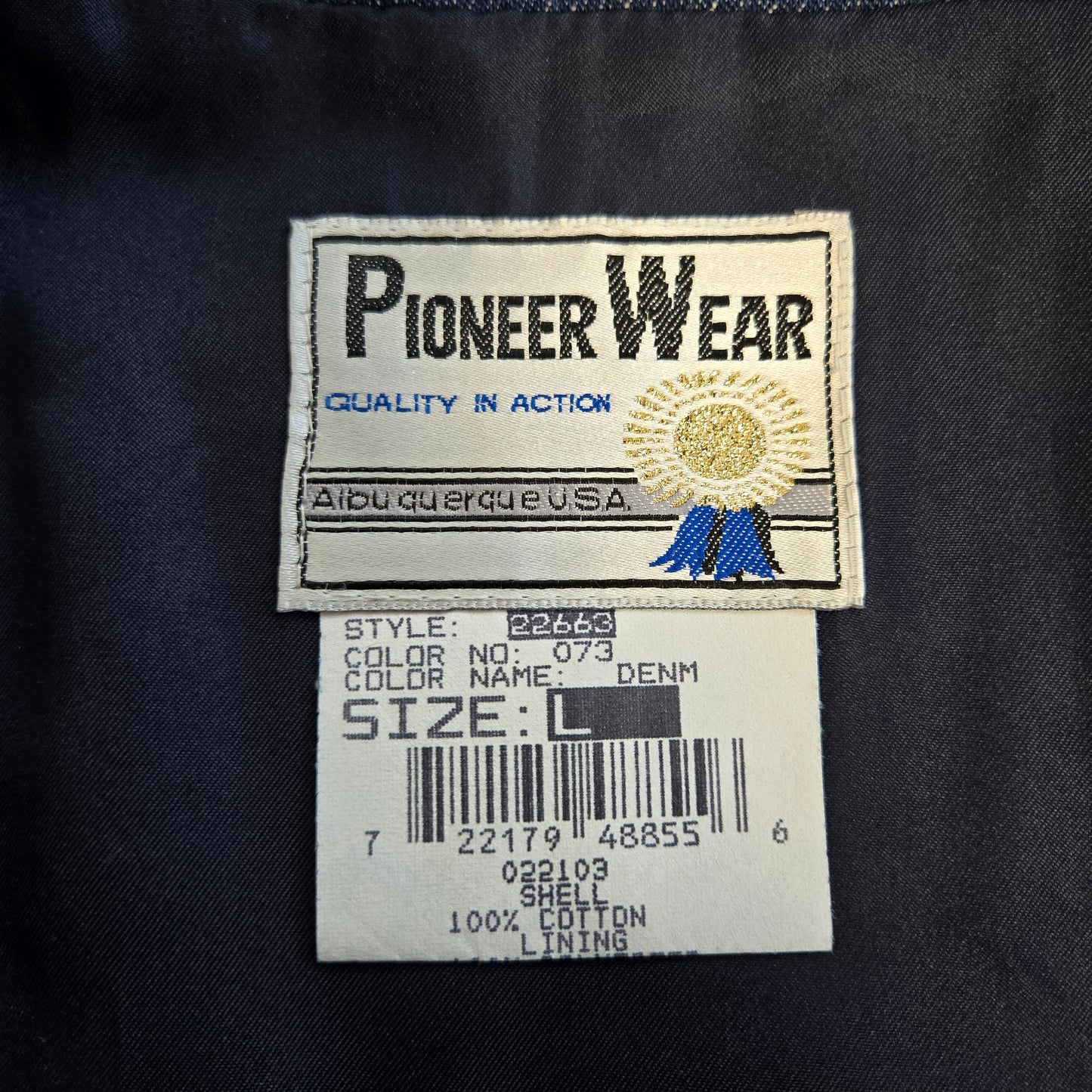 Pioneer Wear Vintage 80s Denim and Tapestry Crop Jacket - Large