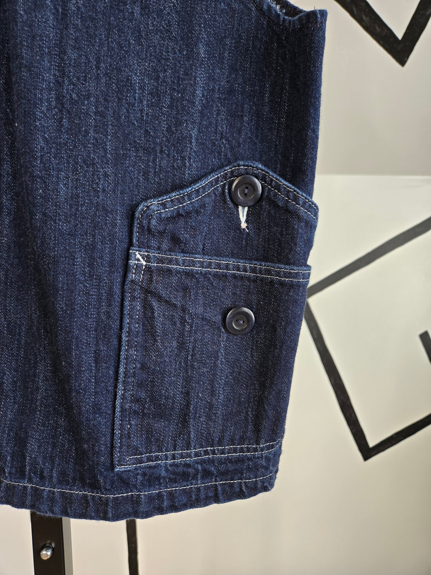 Dehen Sewing Line Vintage Denim Vest Made in Portland - Small