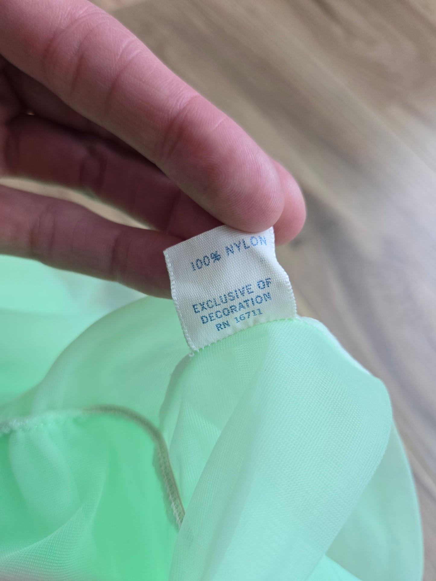 Vintage Lime Green Layered Ruffle Negligee - small