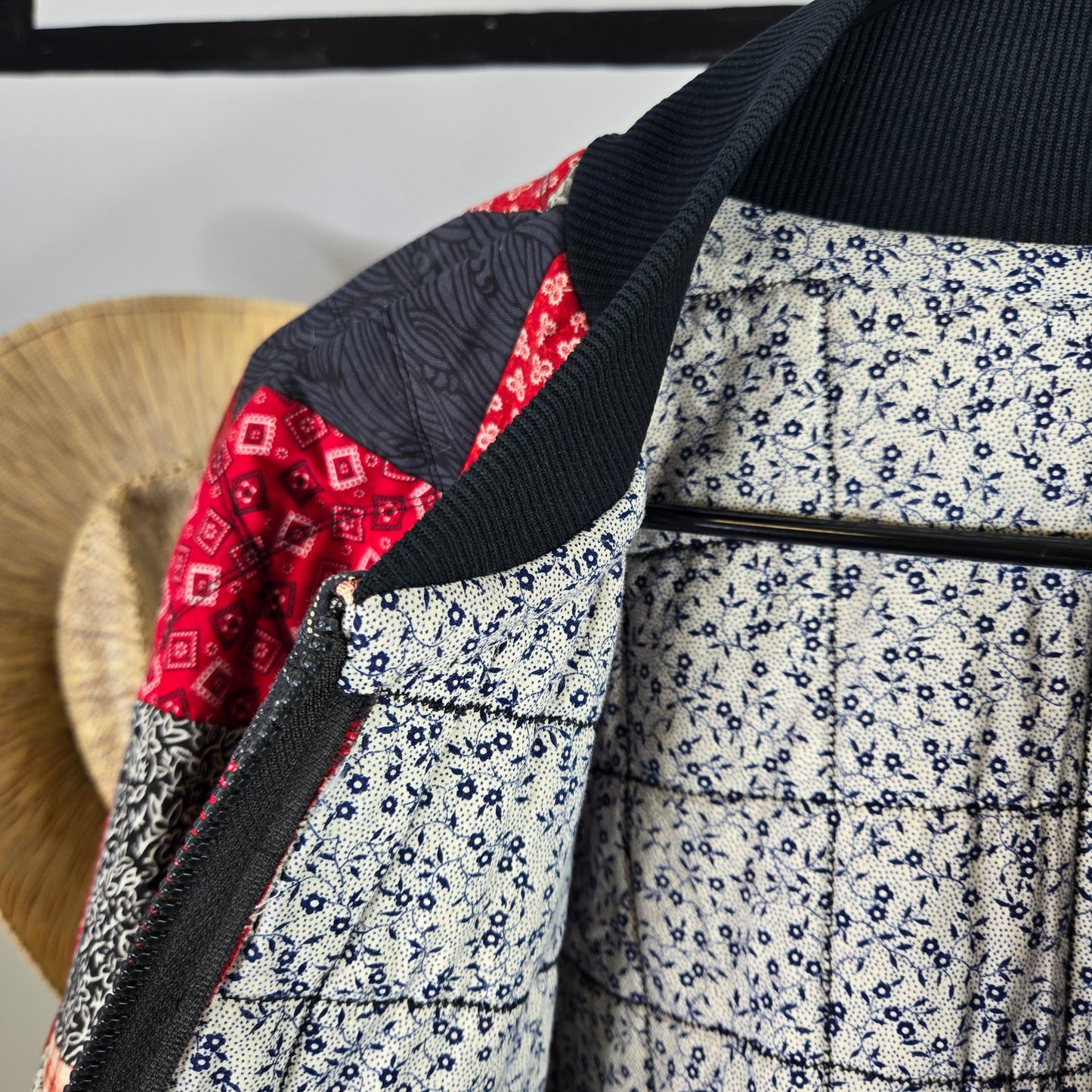 Hand Quilted Patchwork Full Zip Jacket - XL