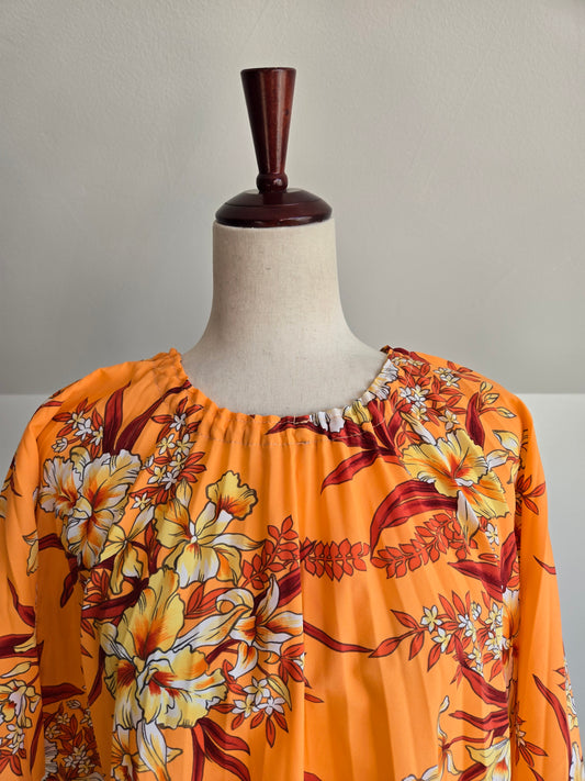 Vintage Hawaiian Palm Short Caftan - OS