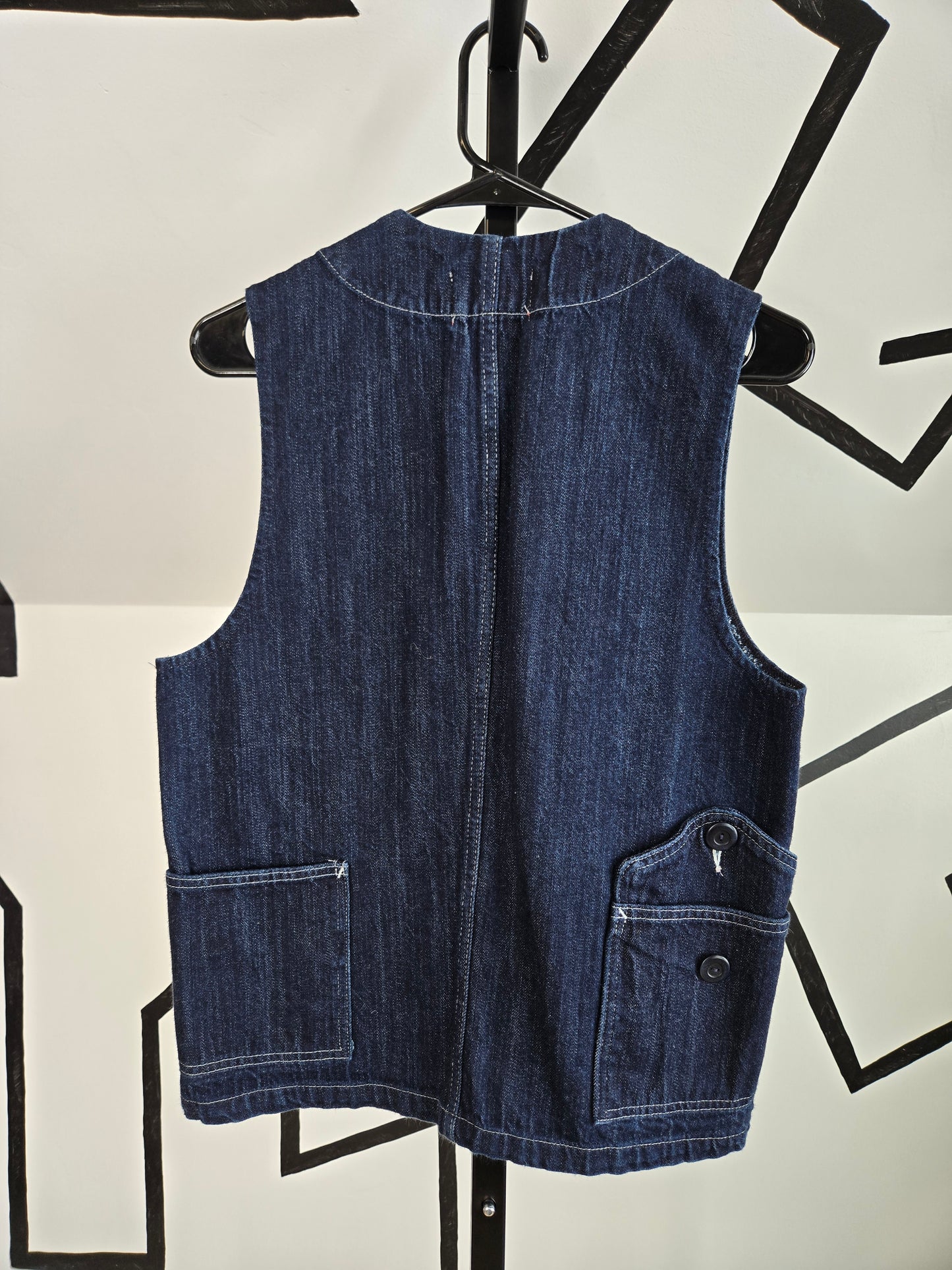 Dehen Sewing Line Vintage Denim Vest Made in Portland - Small