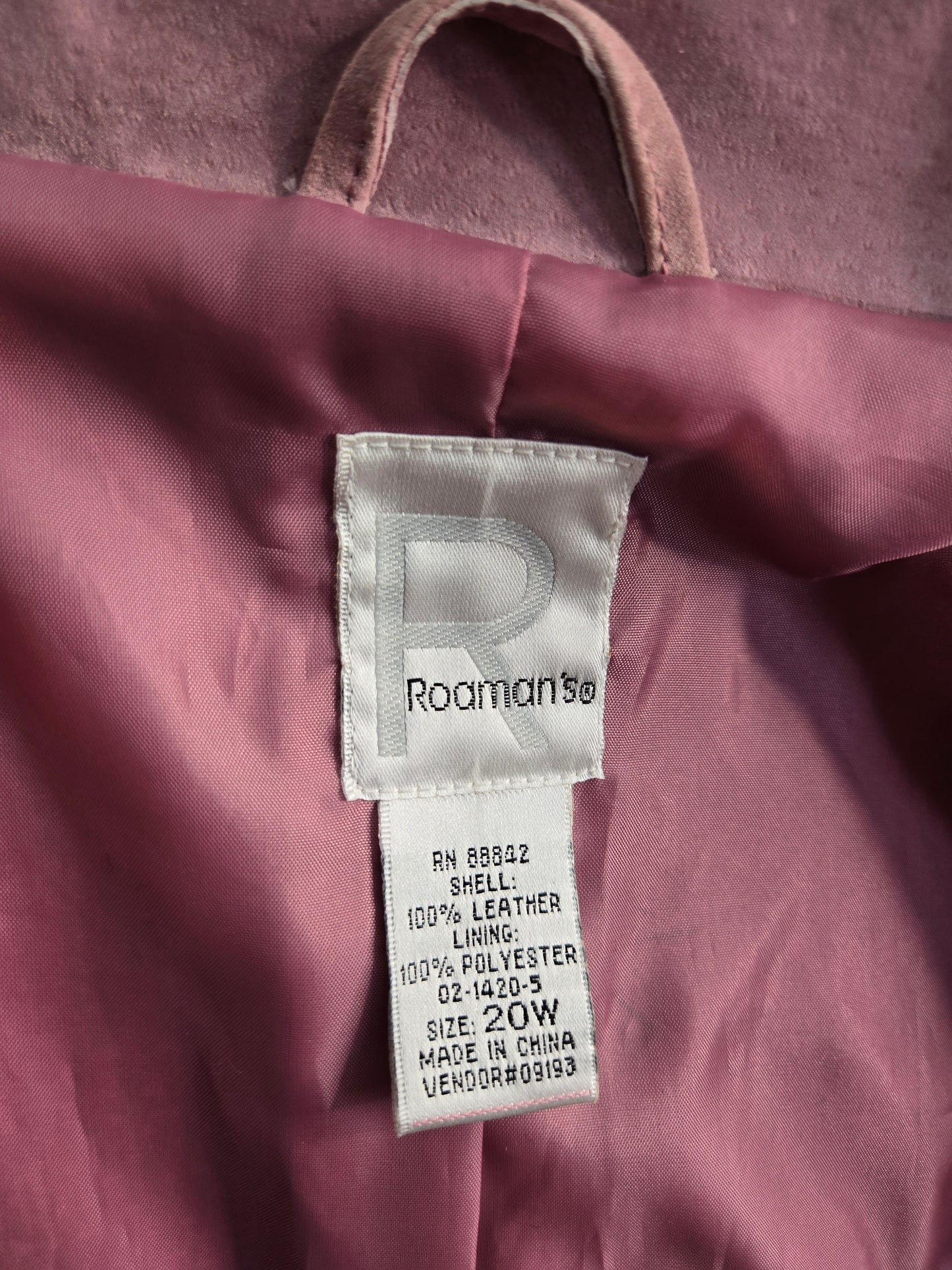 Roaman's Vintage Mauve Pink Genuine Suede Fringe Jacket - 2XL