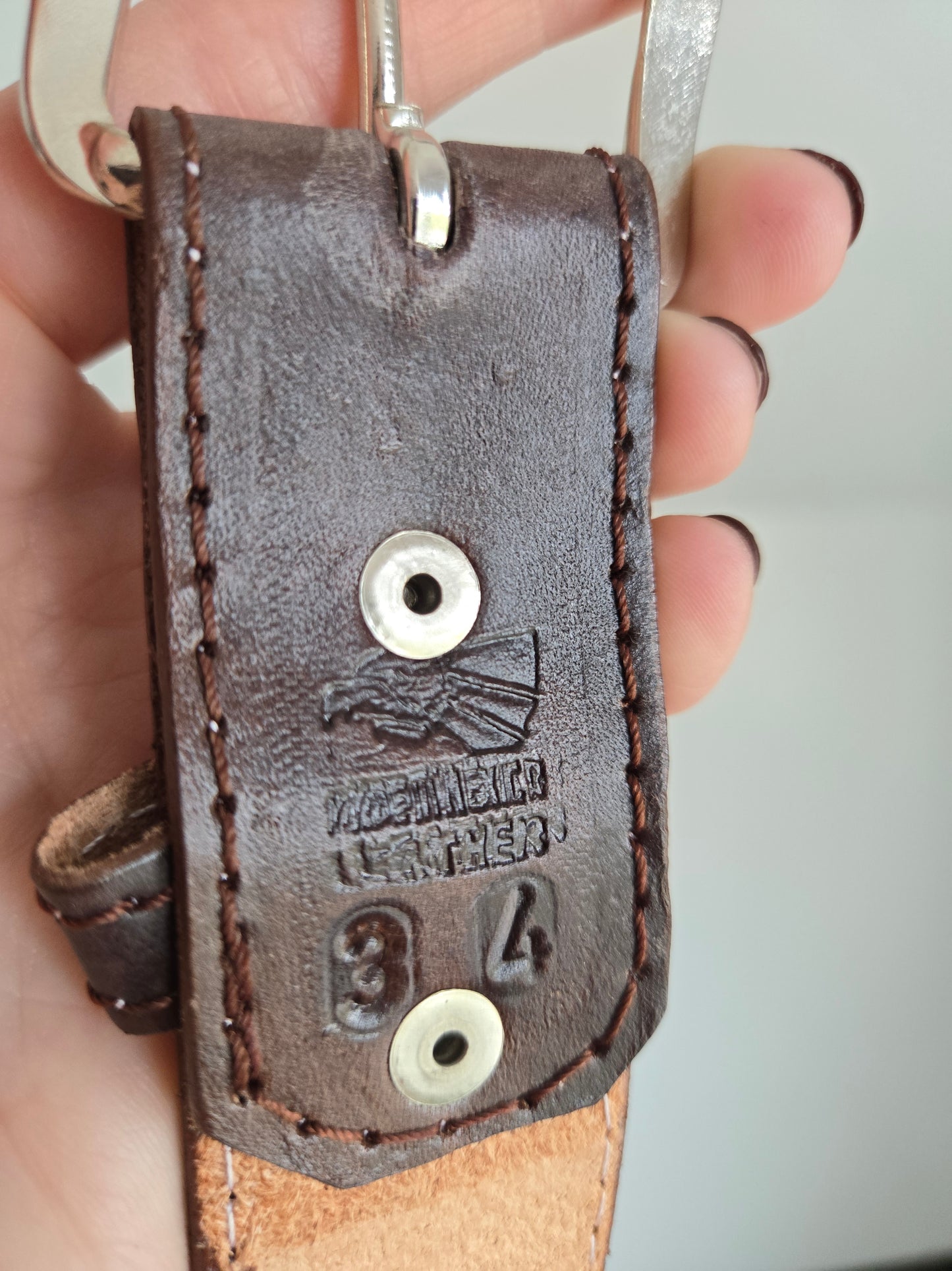 Made in Mexico Tooled Leather Belt with Horses - W31-36"