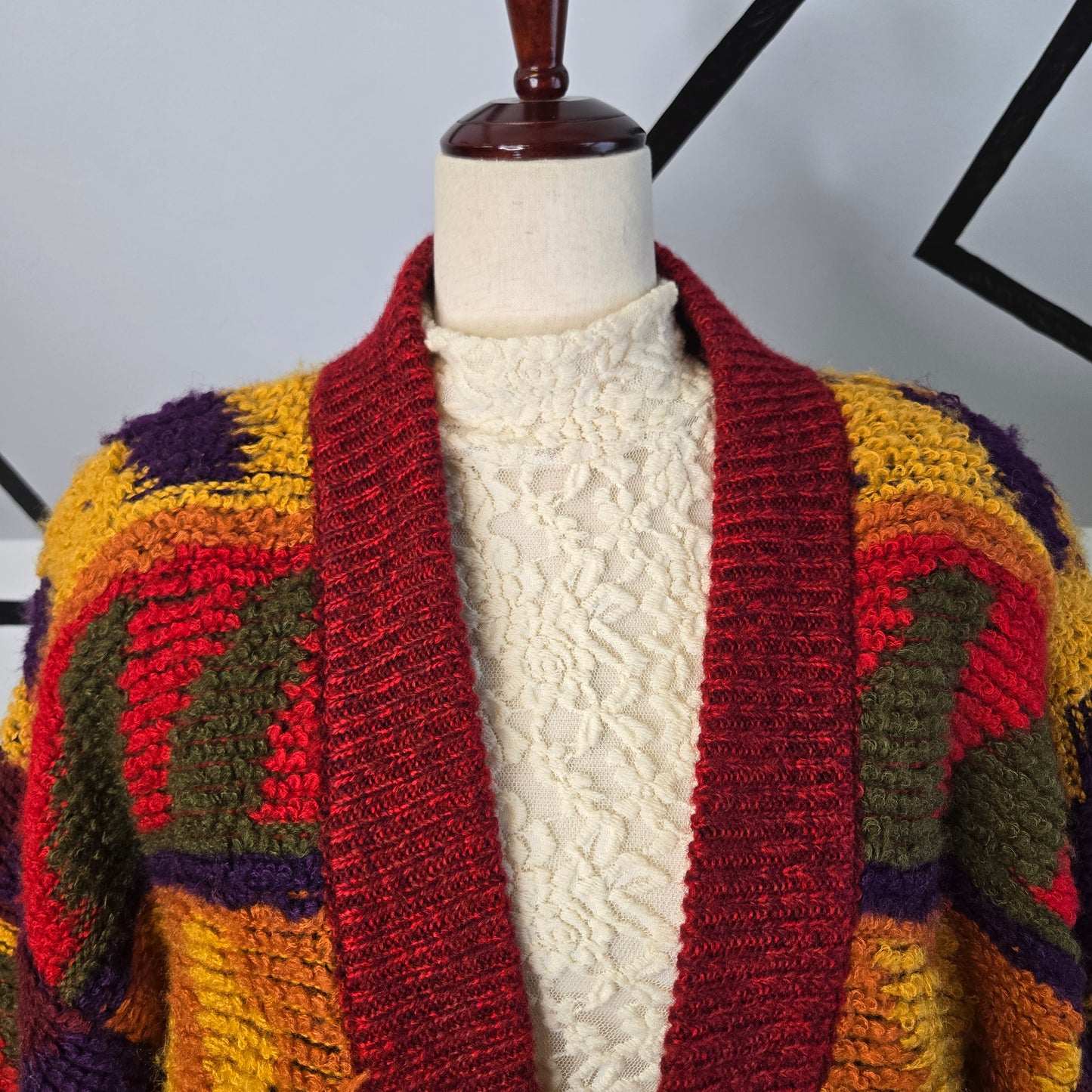 JJ Browne Vintage Funky Chunky Knit Oversized Cardigan - large