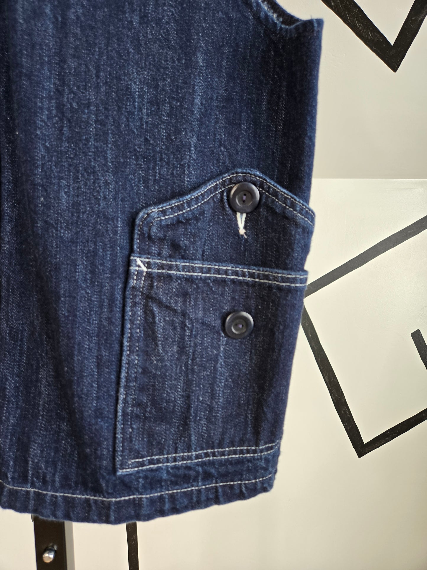 Dehen Sewing Line Vintage Denim Vest Made in Portland - Small