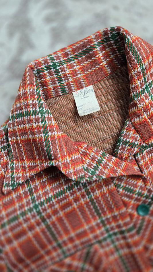 Flora Vintage 70s Plaid Two Piece Pant Set - Medium