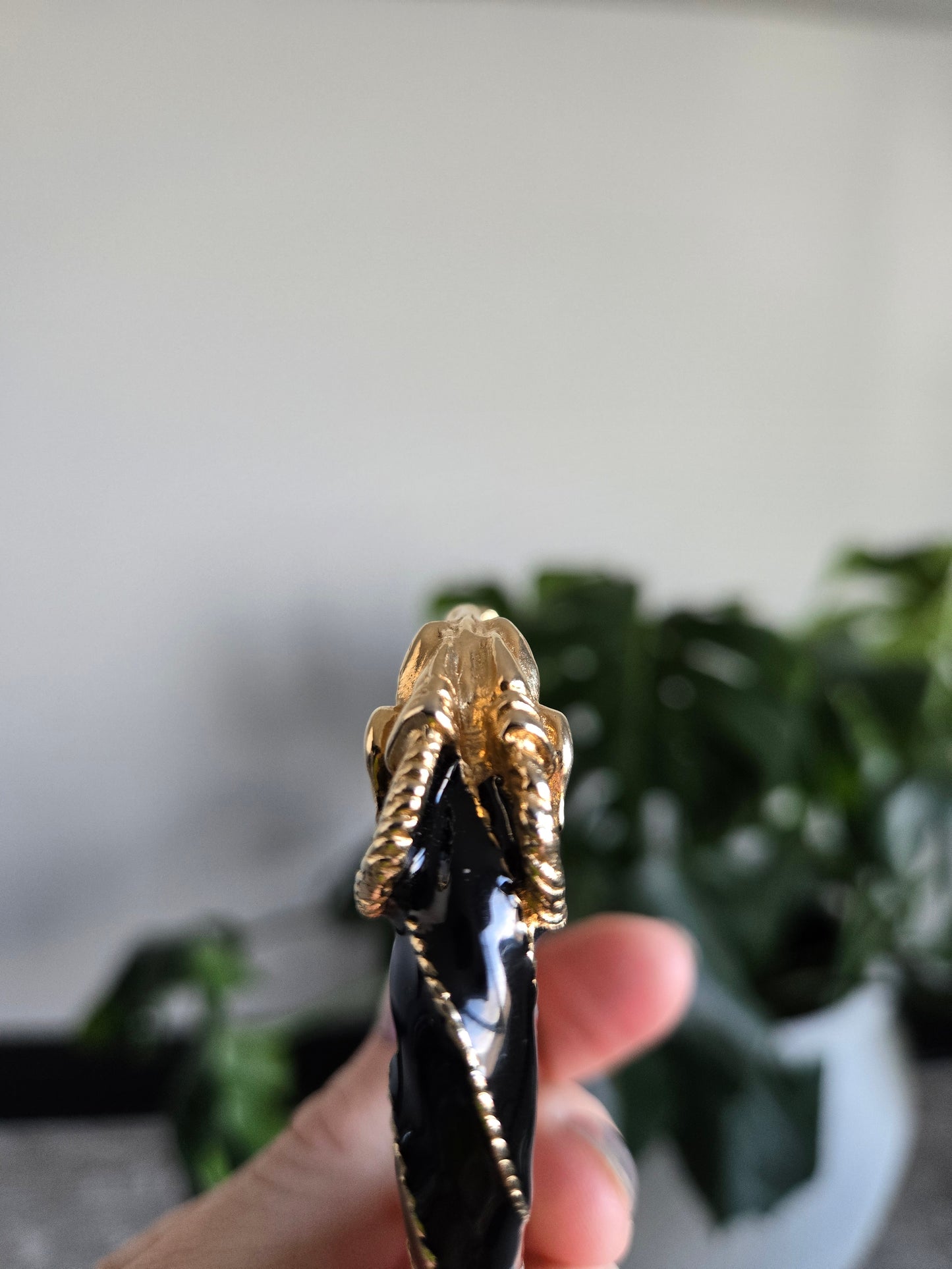 Donald Stannard Vintage Black Double Rams Head Hinge Bracelet